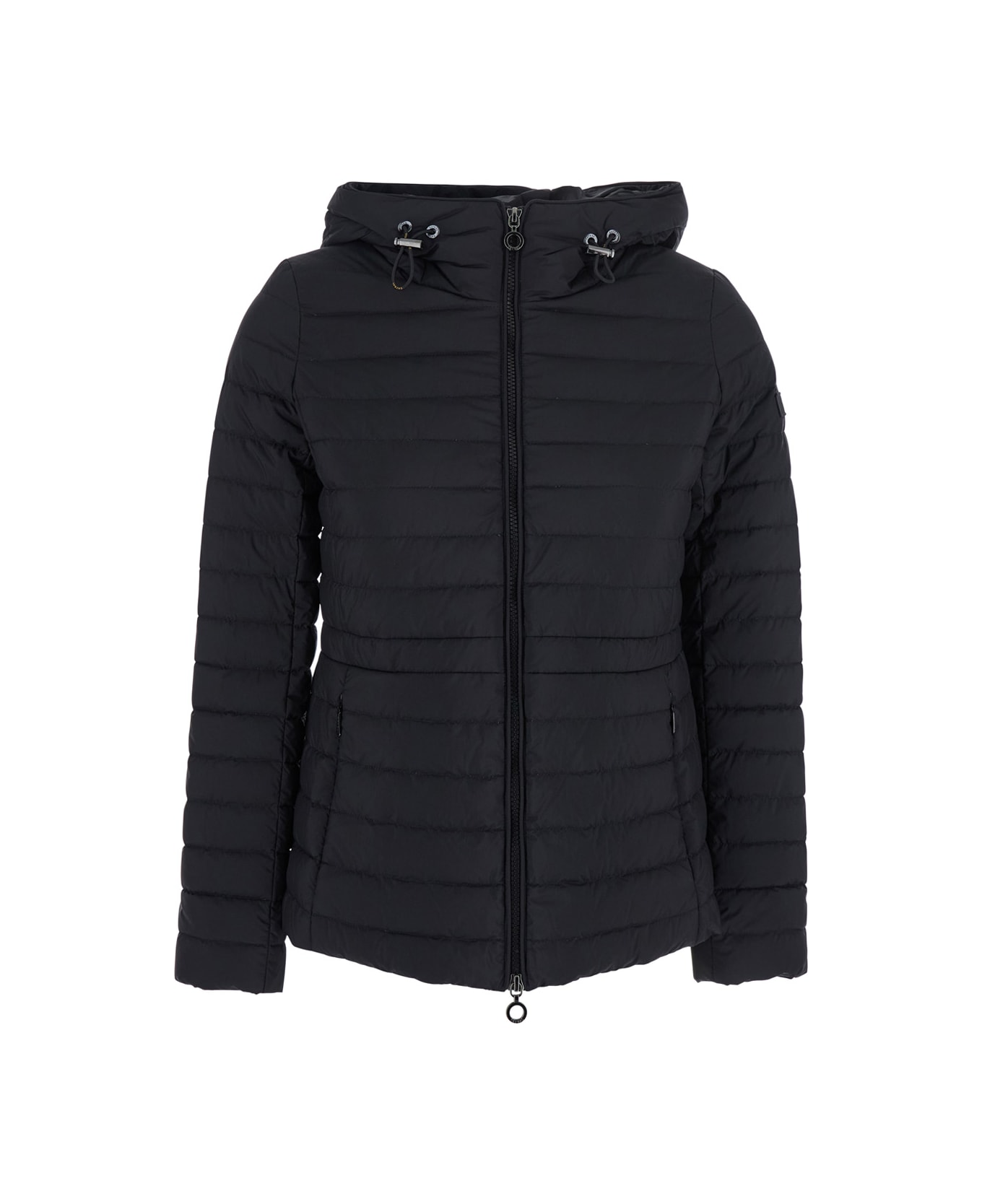 TATRAS Black Down Jacket With Drawstring Hood In Tech Fabric Woman - Black