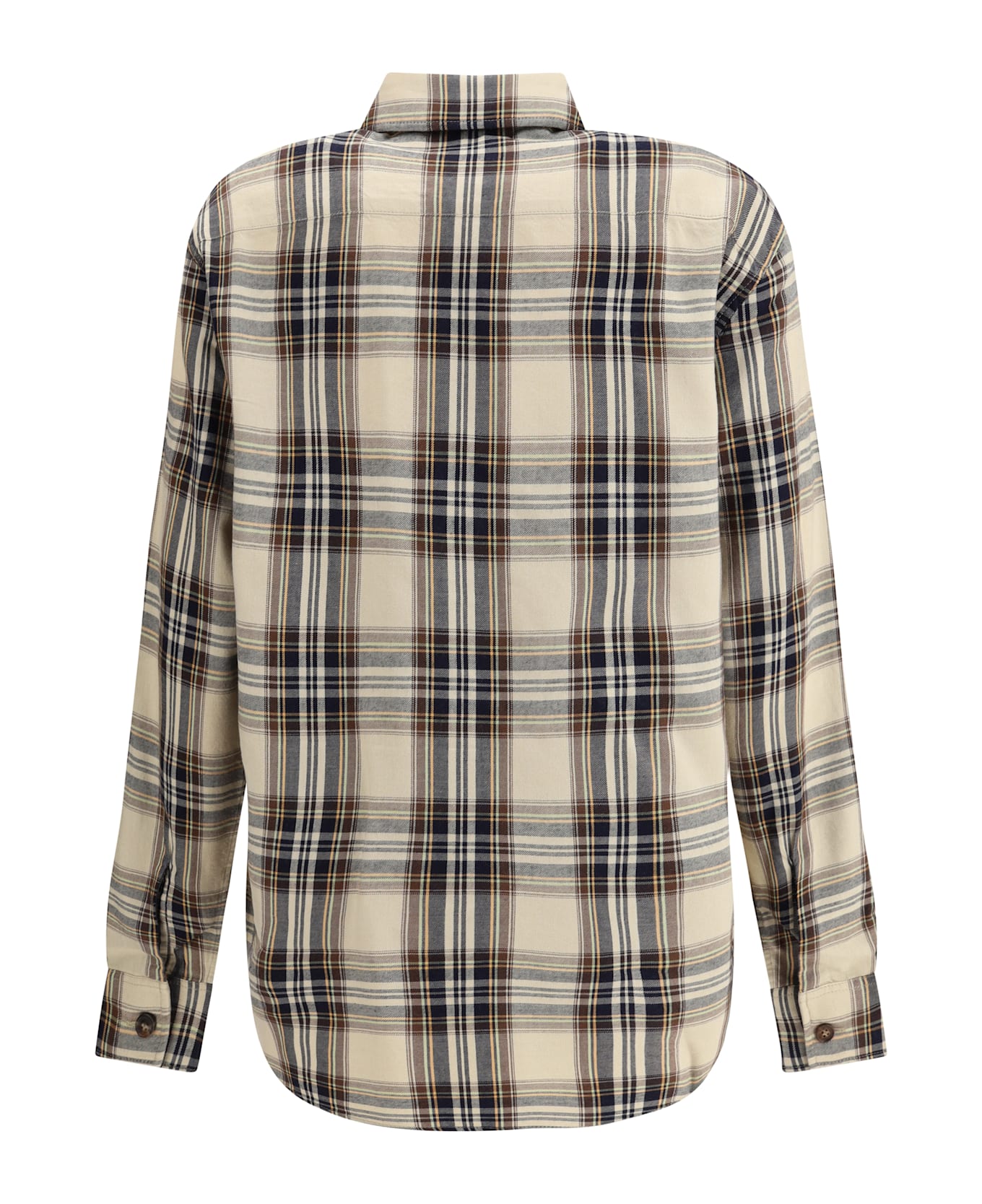 Saint Laurent Tartan Lavallière Shirt - BEIGE