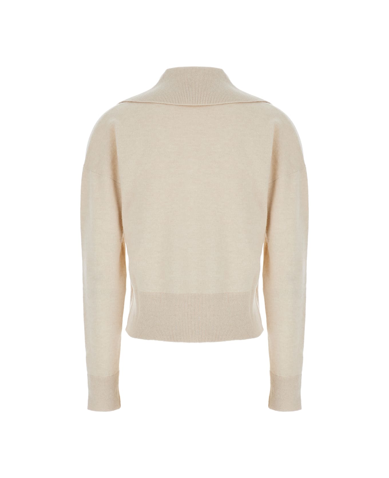 Federica Tosi Beige Sweater With Sailor Collar In Wool Blend Woman - Burro