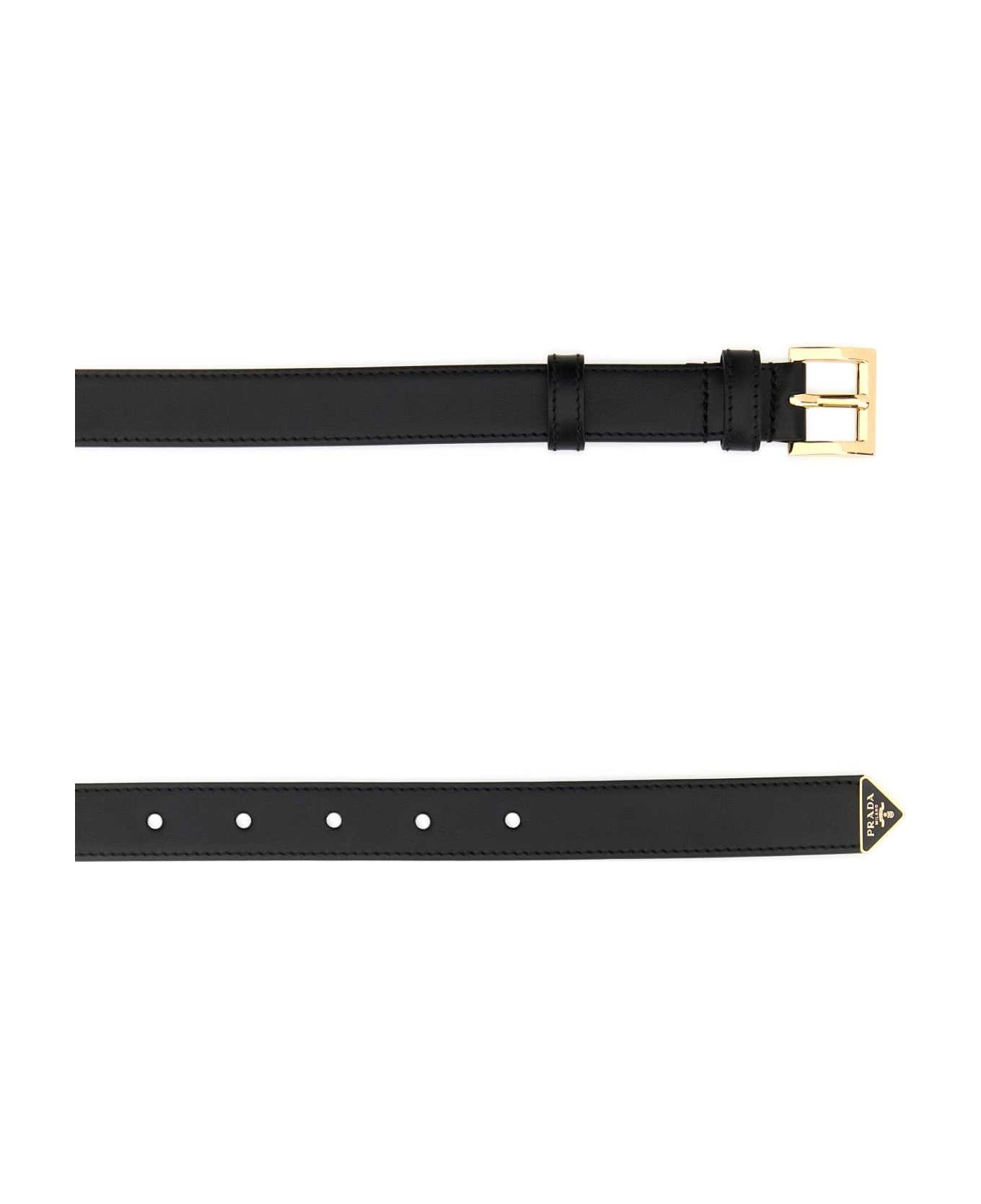 Prada Black Leather Belt - NERO1