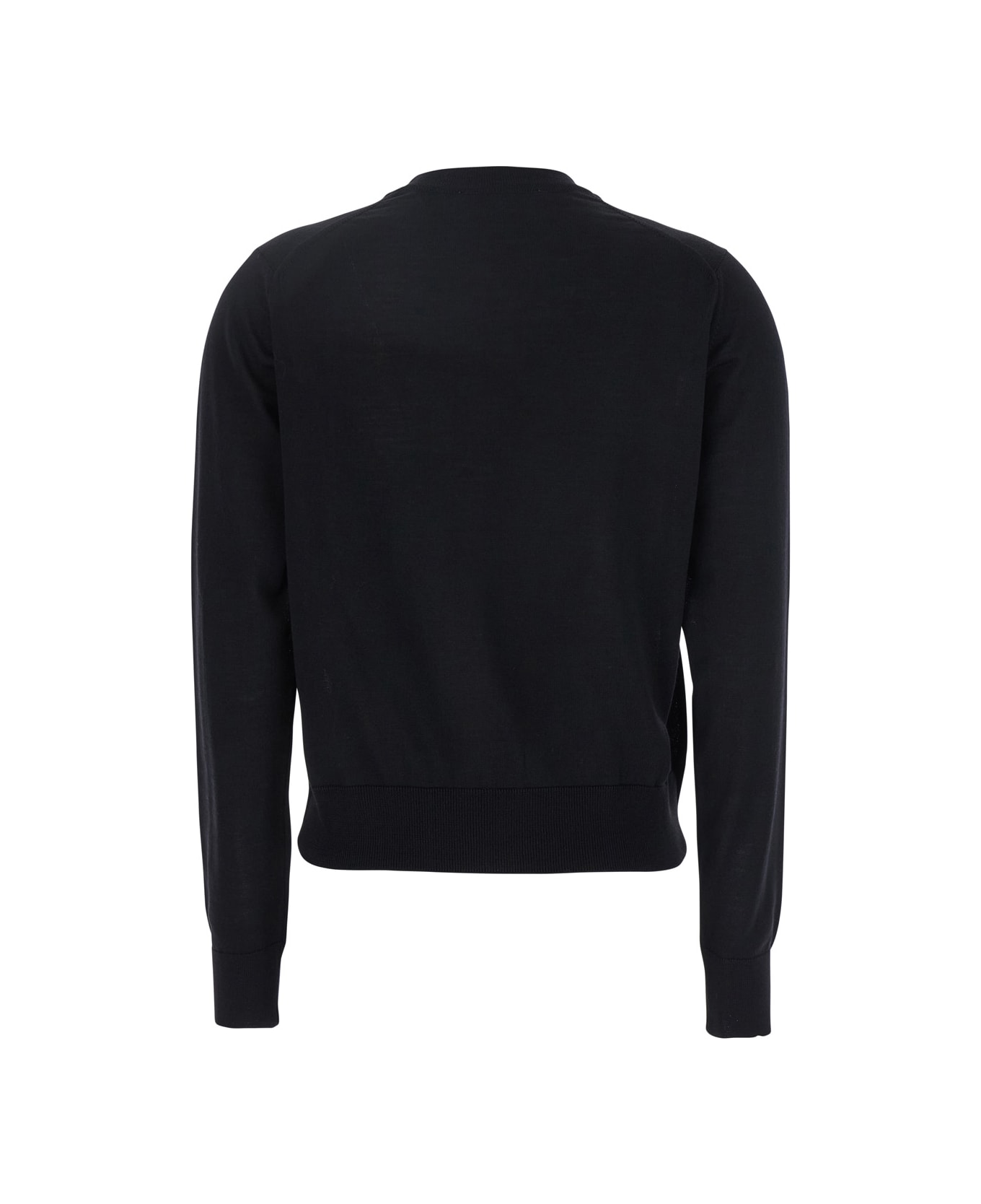 Maison Kitsuné Black Cardigan With Baby Fox Logo Patch Applied On The Front In Wool Woman - Black