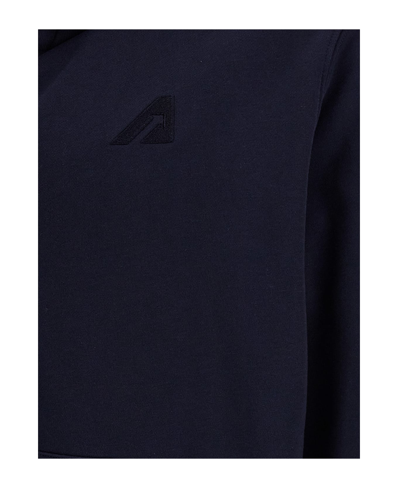 Autry Stretch Cotton Hoodie With Logo - Blue フリース