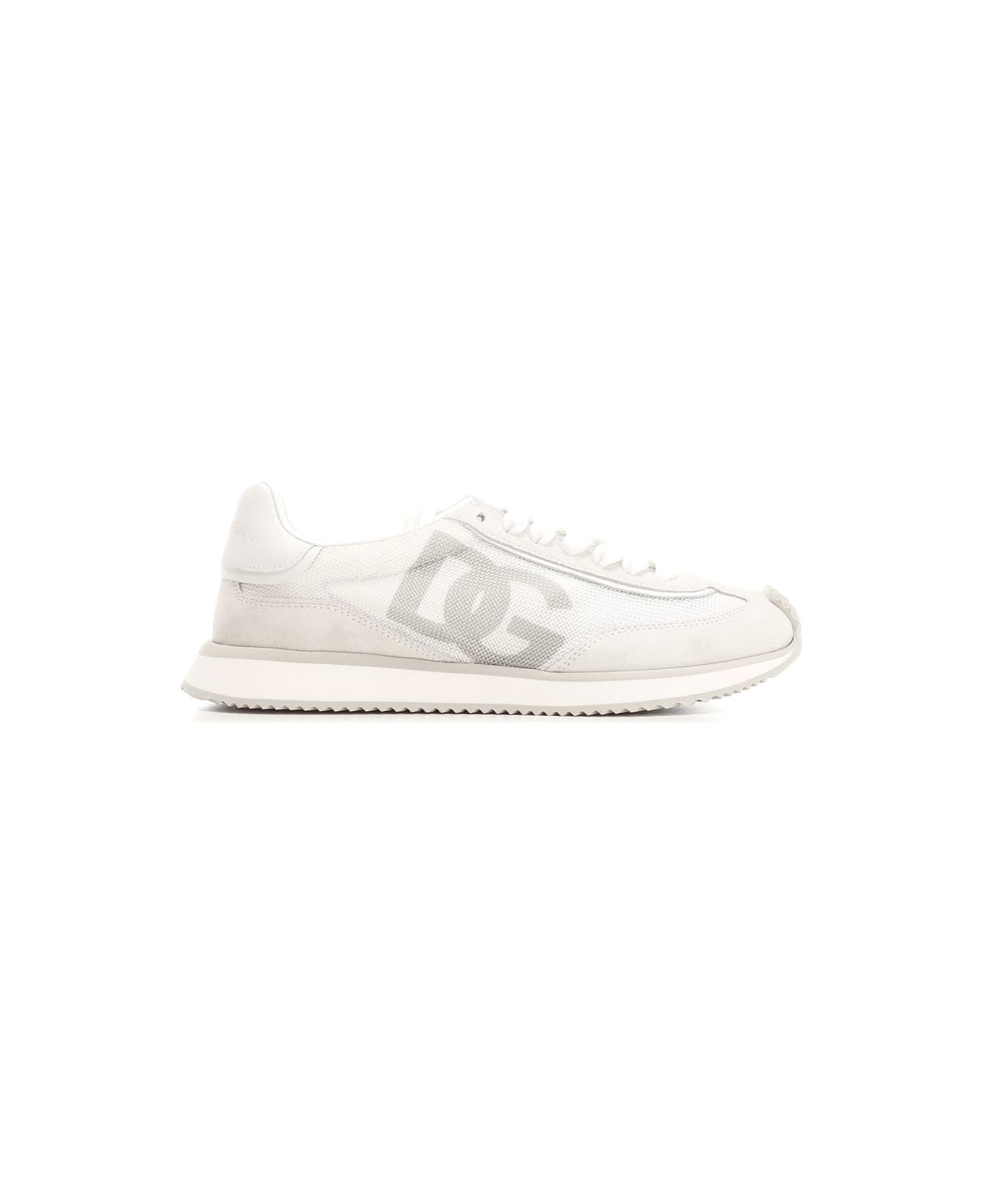 Dolce & Gabbana 'dg Cushion' Mesh Sneakers - WHITE/NEUTRALS