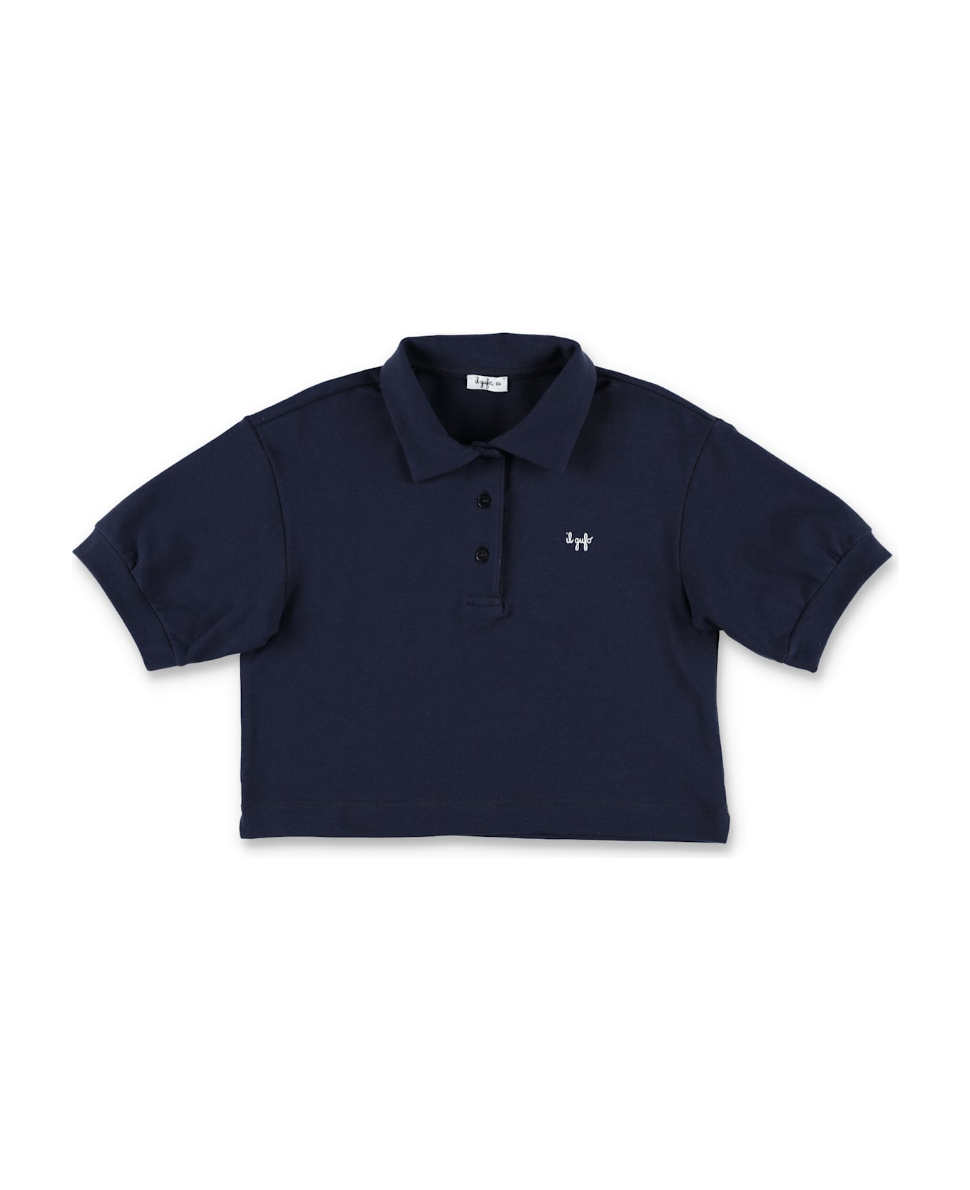 Il Gufo Kid - Cropped Polo Shirt - BLUE