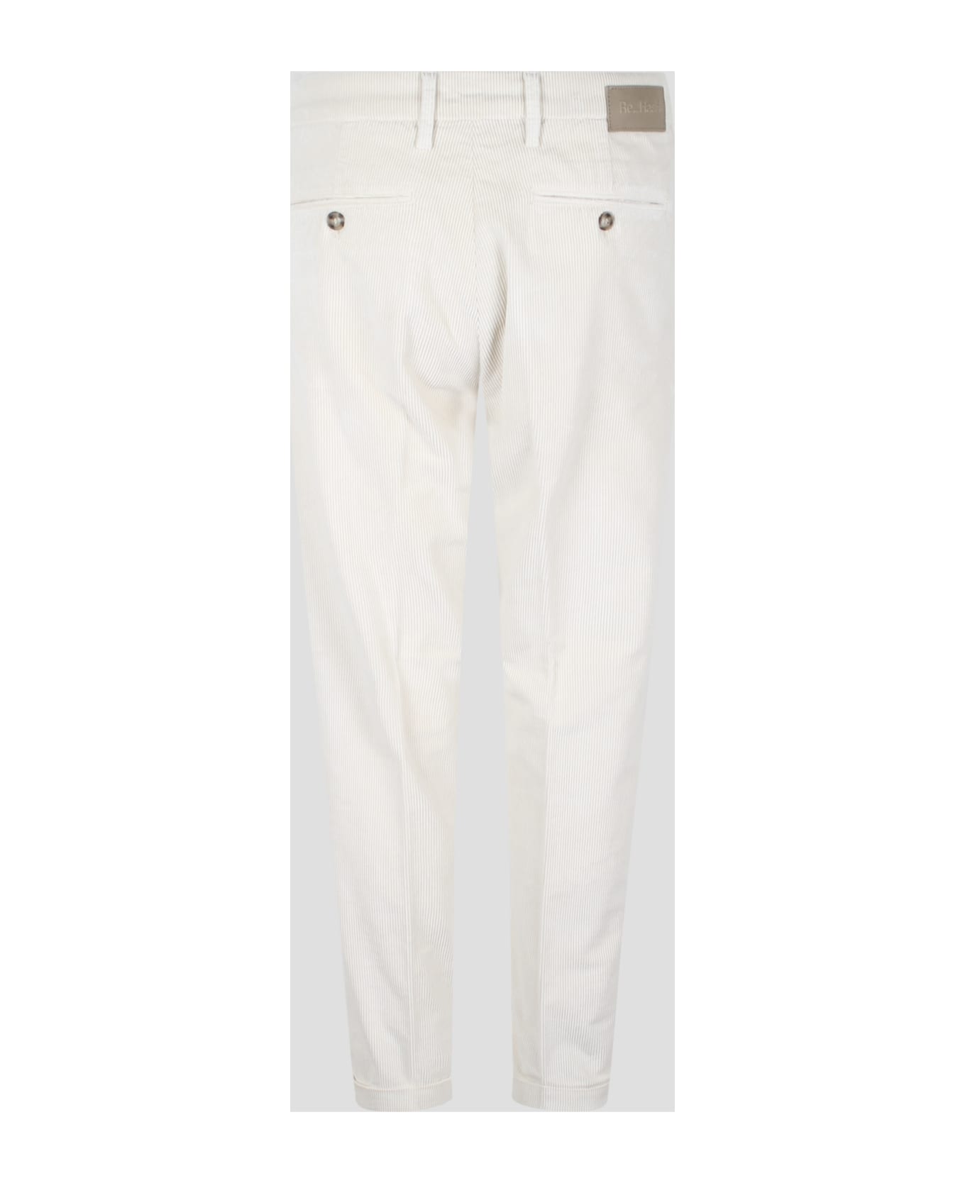 Re-HasH Ribbed Mucha Chinos Pant - White