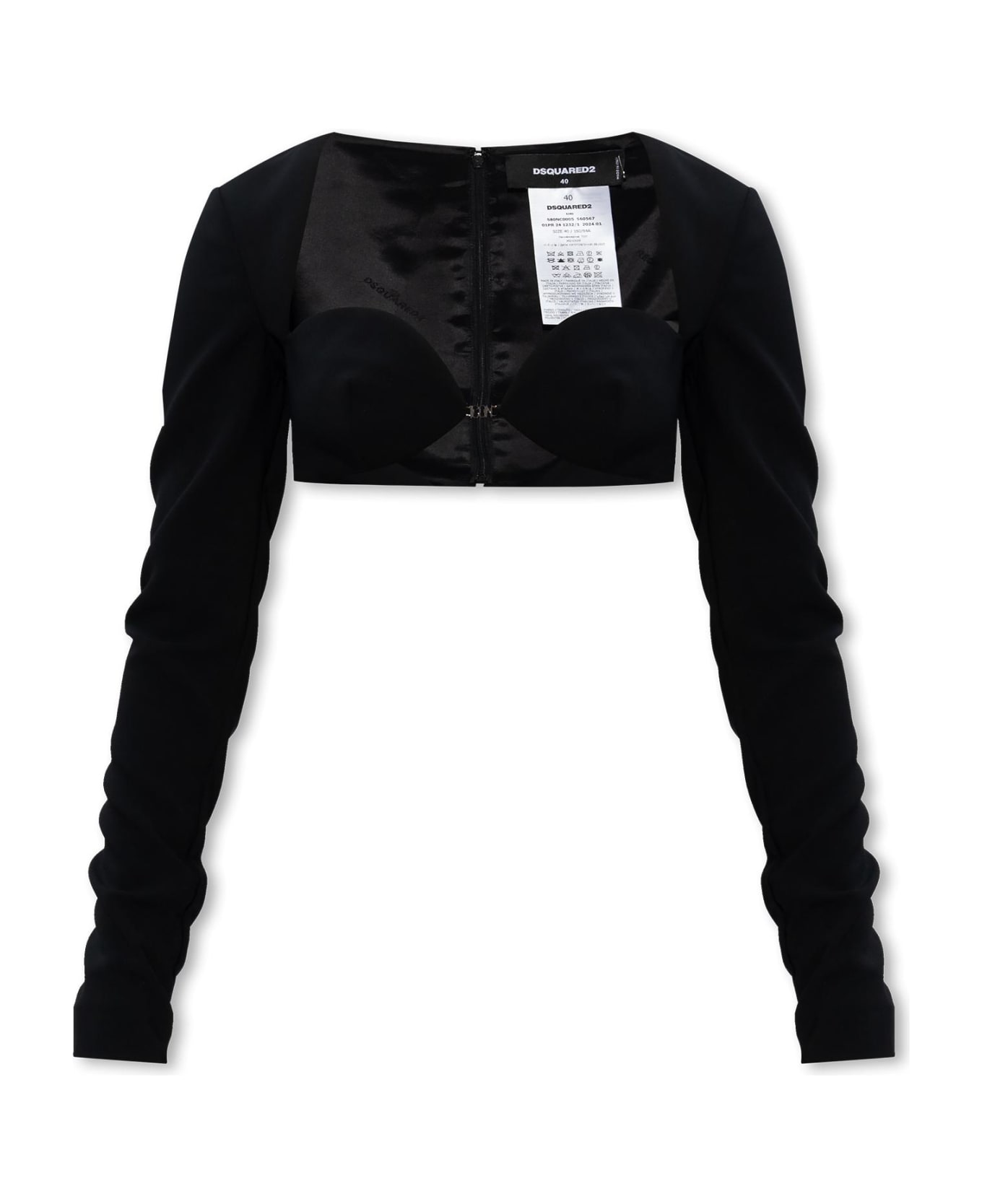 Dsquared2 Cropped Top - BLACK