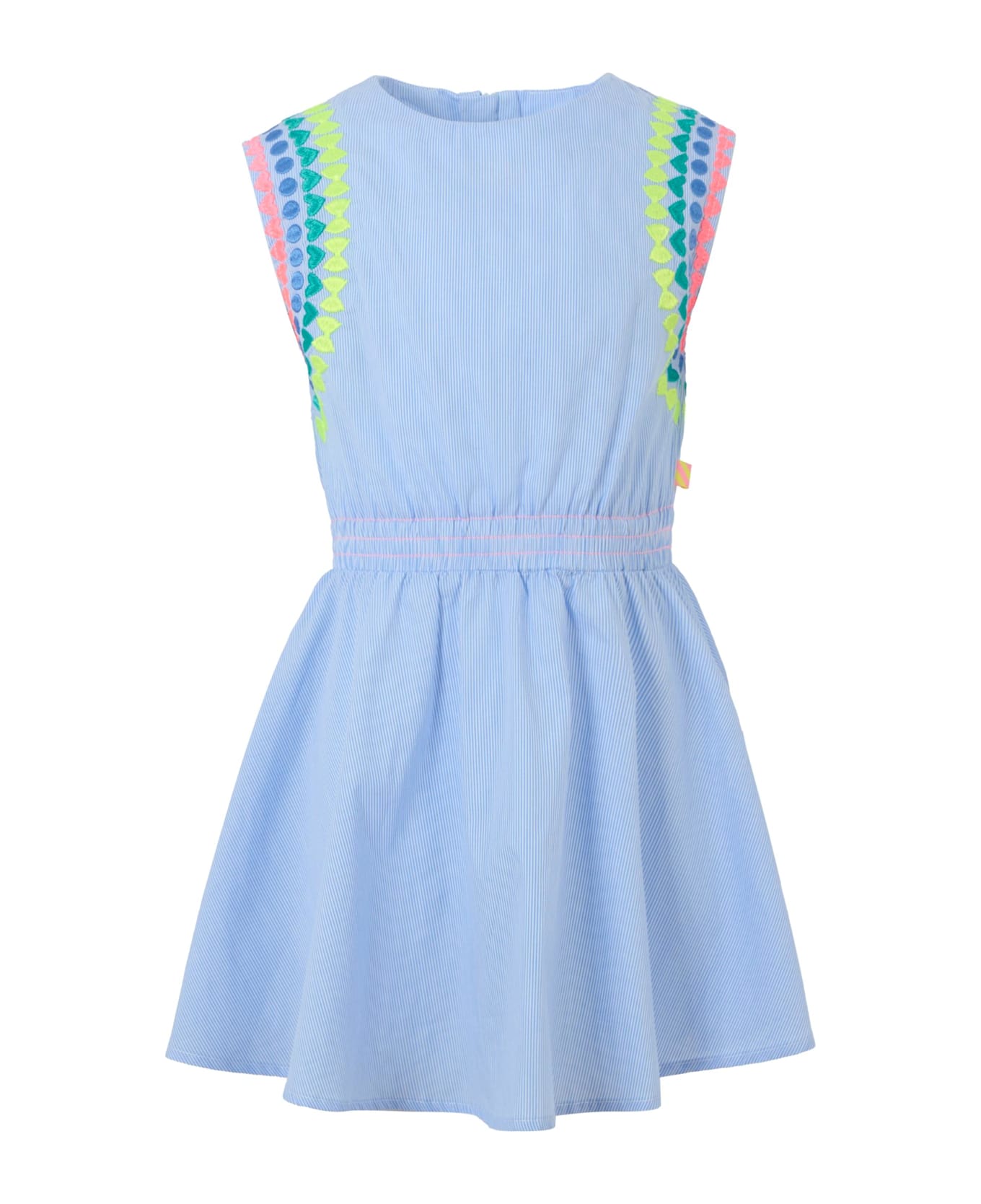 Billieblush Blue Dress For Girl With Embroidery - Blue