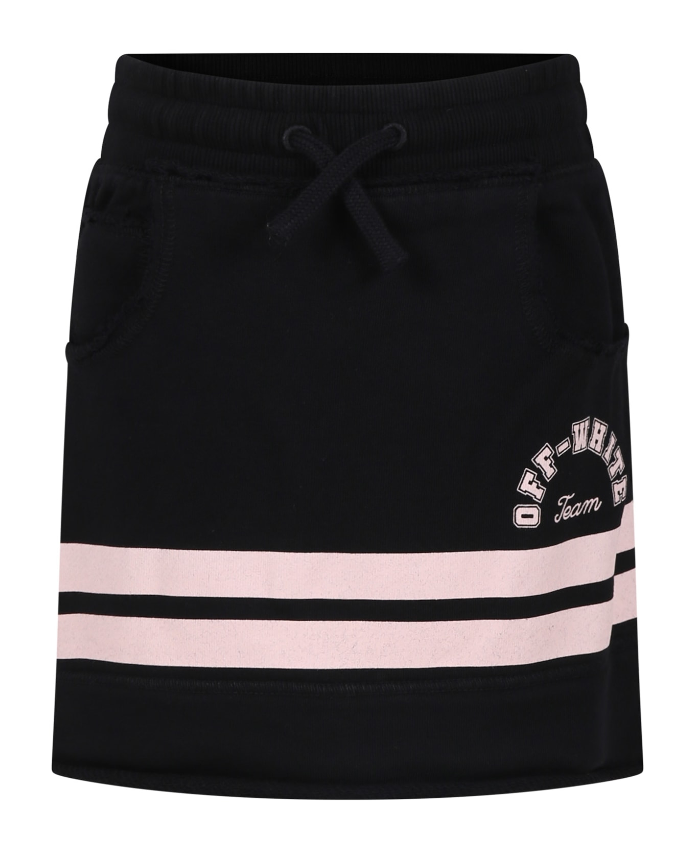 Off-White Black Skirt For Girl With Logo - Black