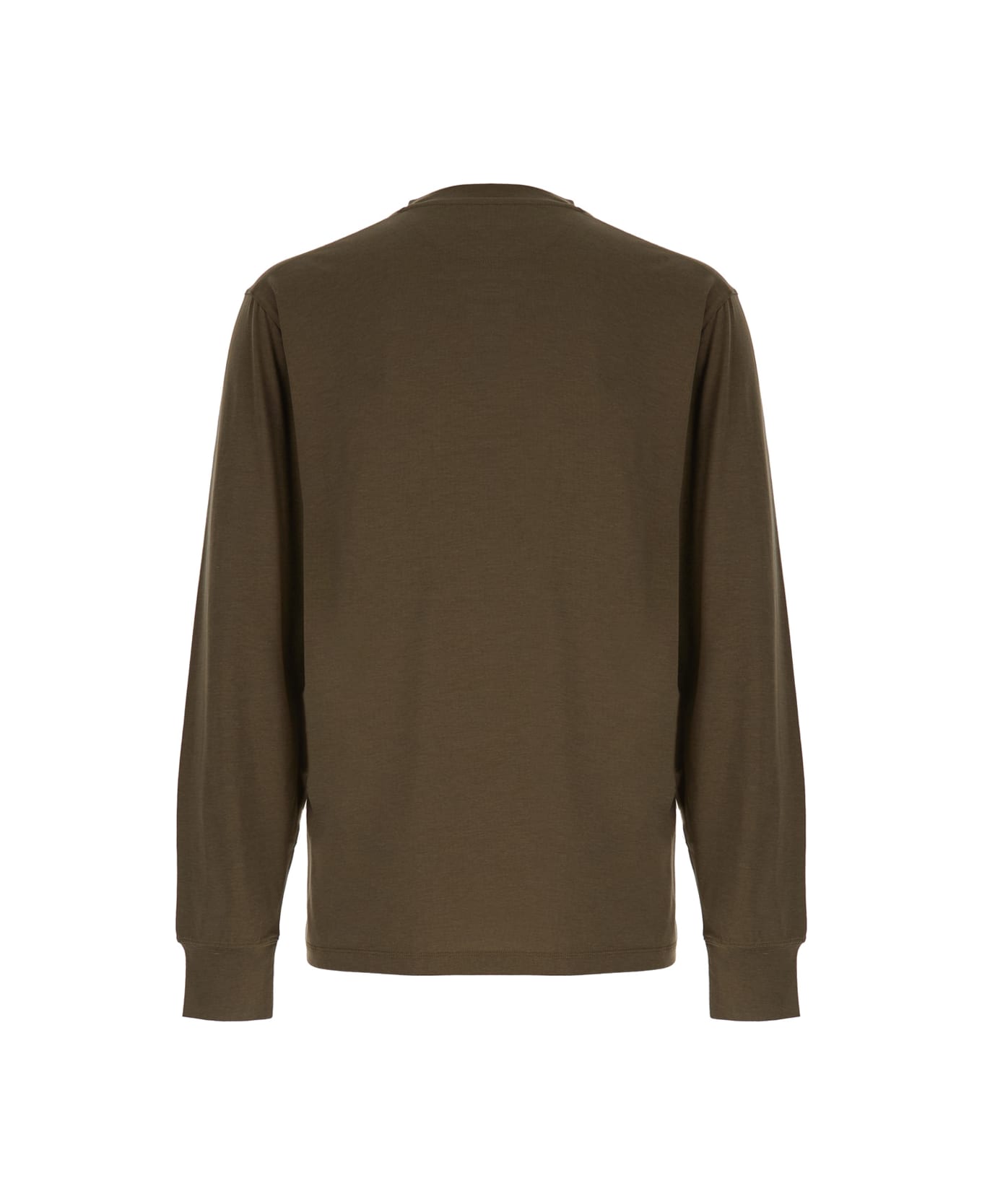 Tom Ford Military Green Long Sleeve T-shirt In Lyocel Woman - Green