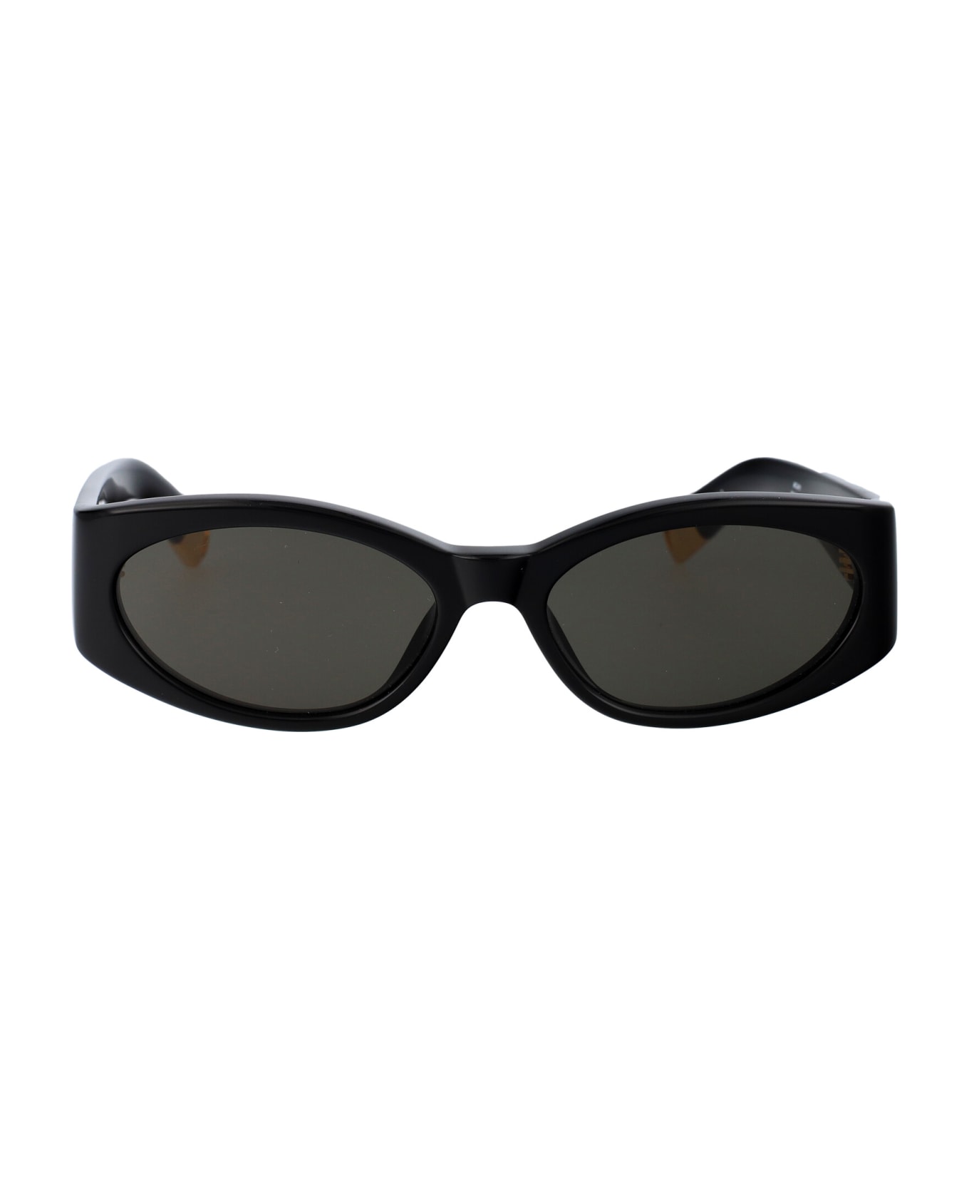 Jacquemus Ovalo Sunglasses - 01 BLACK/ YELLOW GOLD/ GREY