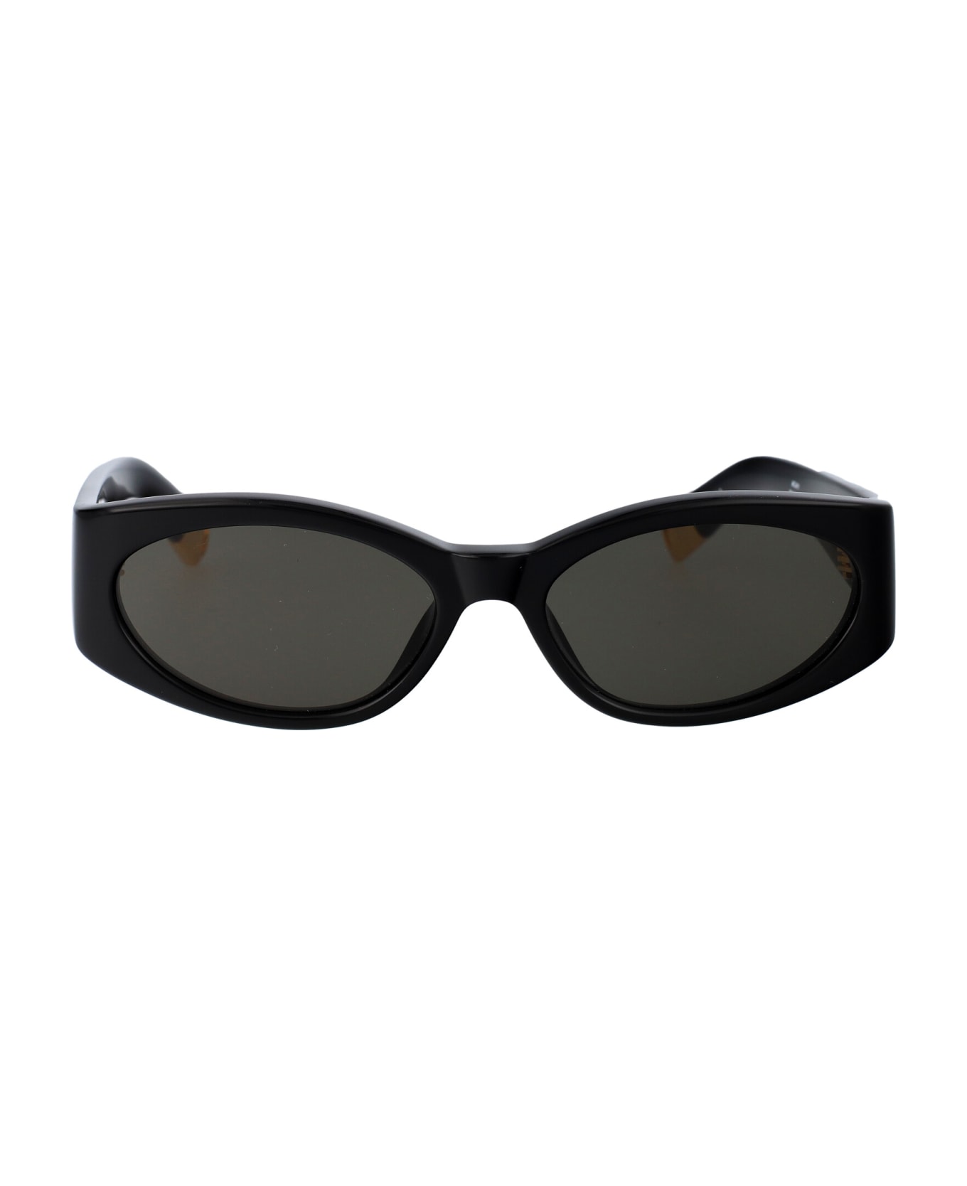 Jacquemus Ovalo Sunglasses - 01 BLACK/ YELLOW GOLD/ GREY