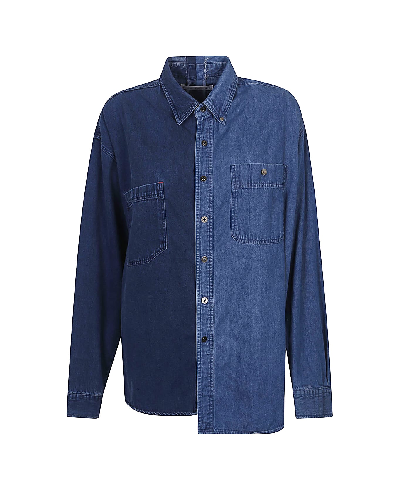 E.L.V. DENIM Denim Cotton Shirt - Blue