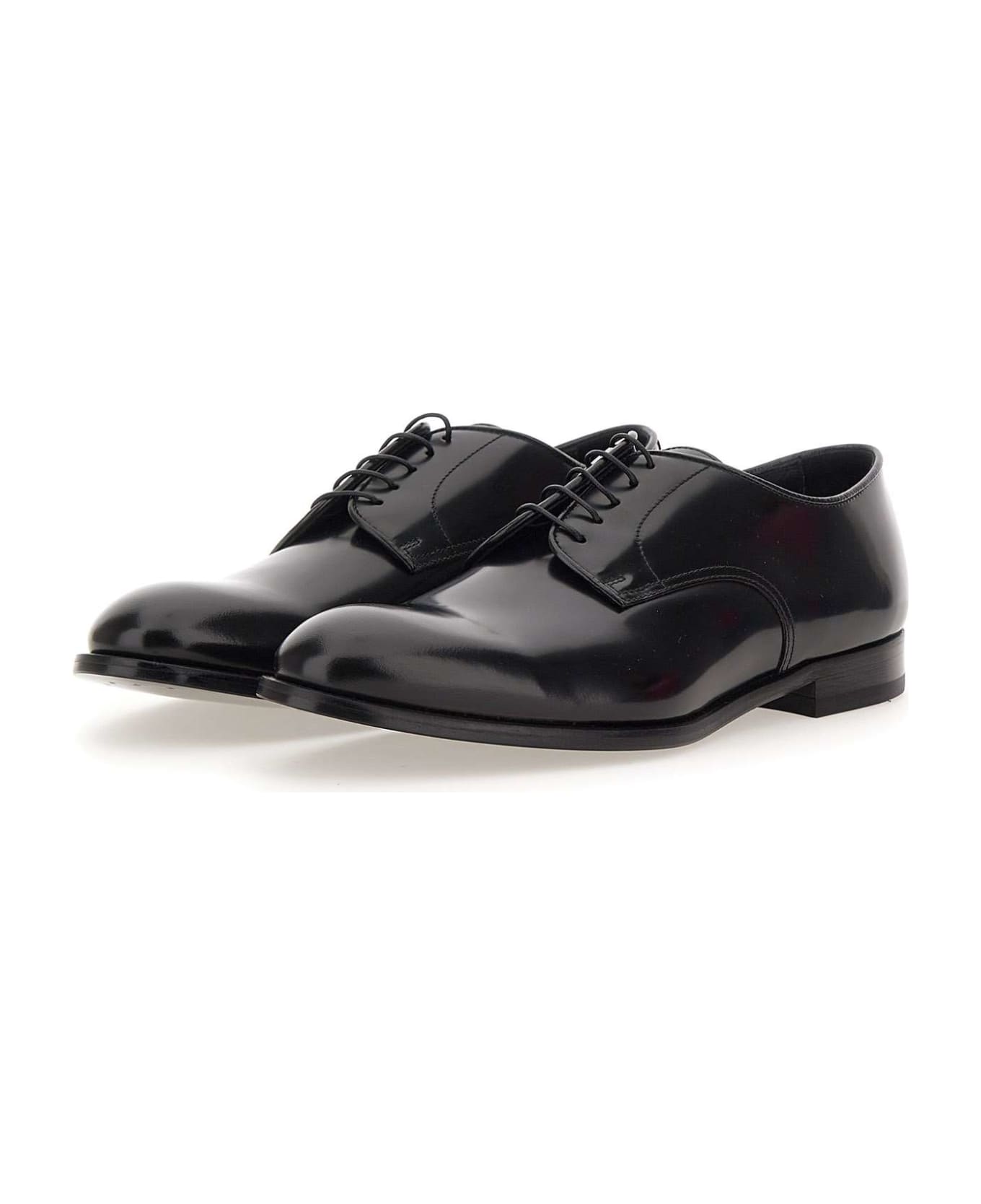 Doucal's "horse" Lace-ups Leather - BLACK