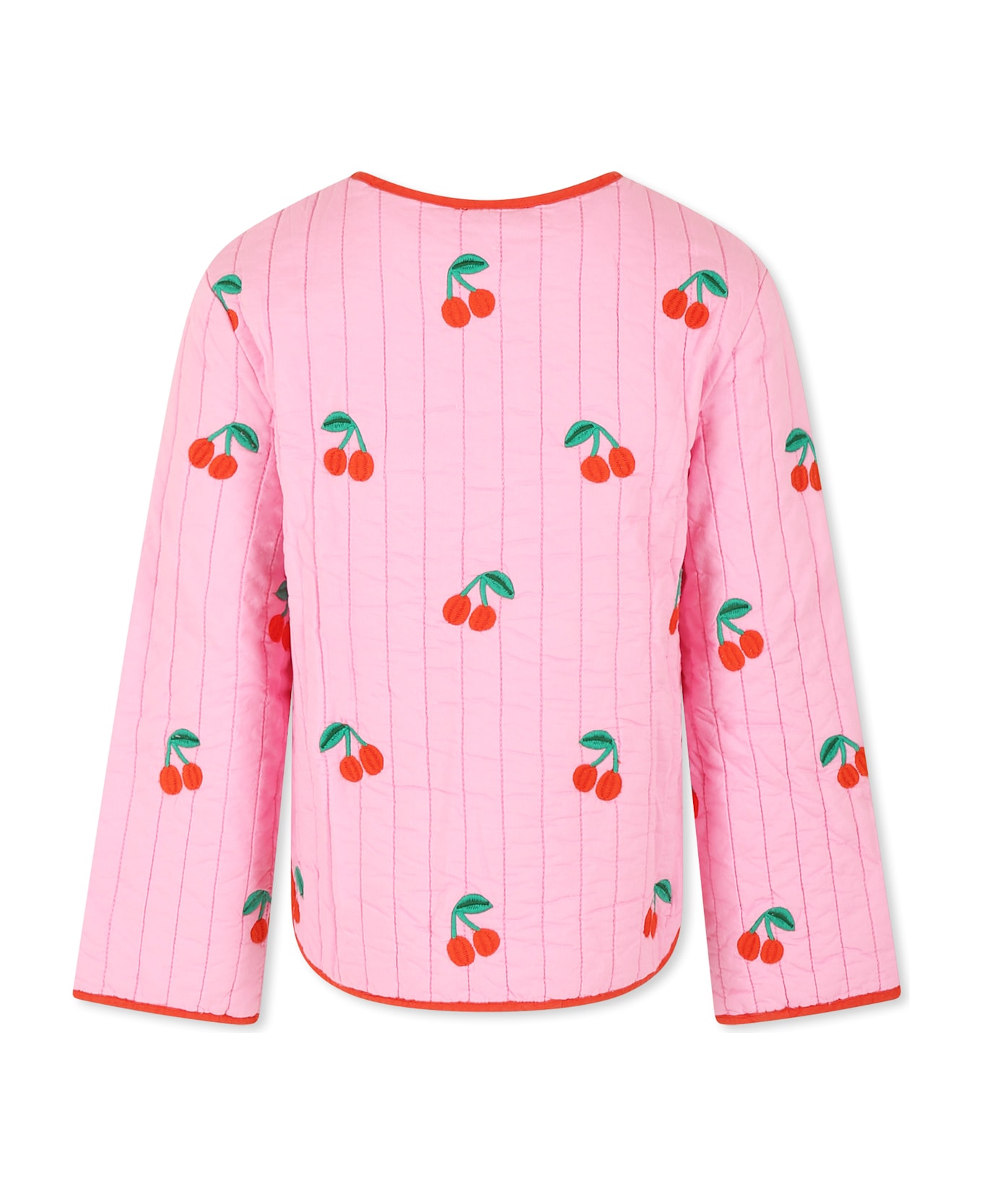 Stella McCartney Kids Pink Jacket For Girl With Cherries - Pink