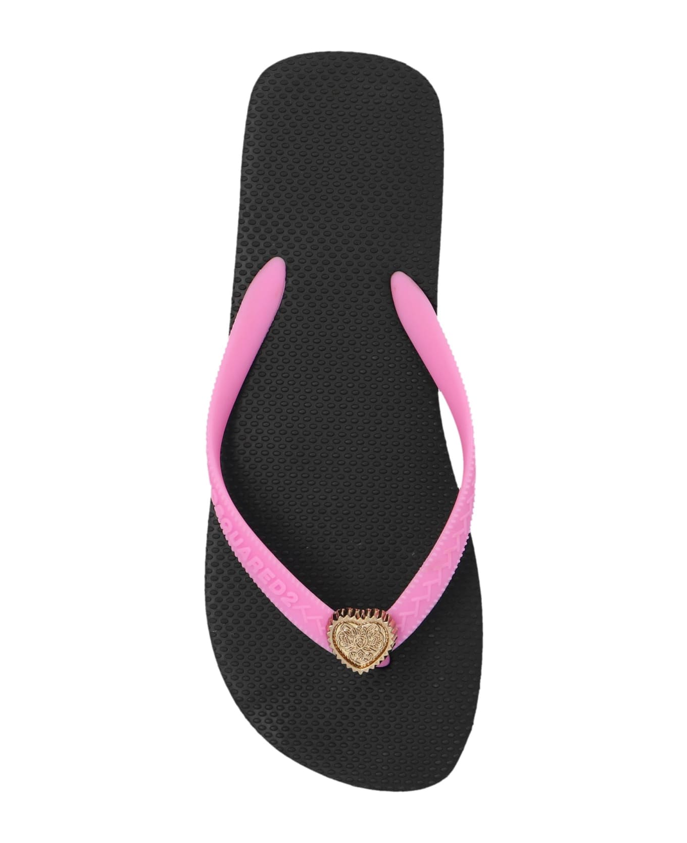 Dsquared2 Flip-flops With Logo - Nero+Rosa サンダル