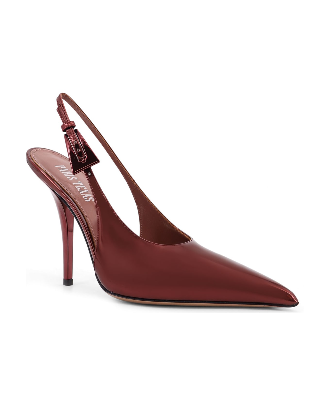Paris Texas Jessica Slingback Mirror Leather Pumps - WINE