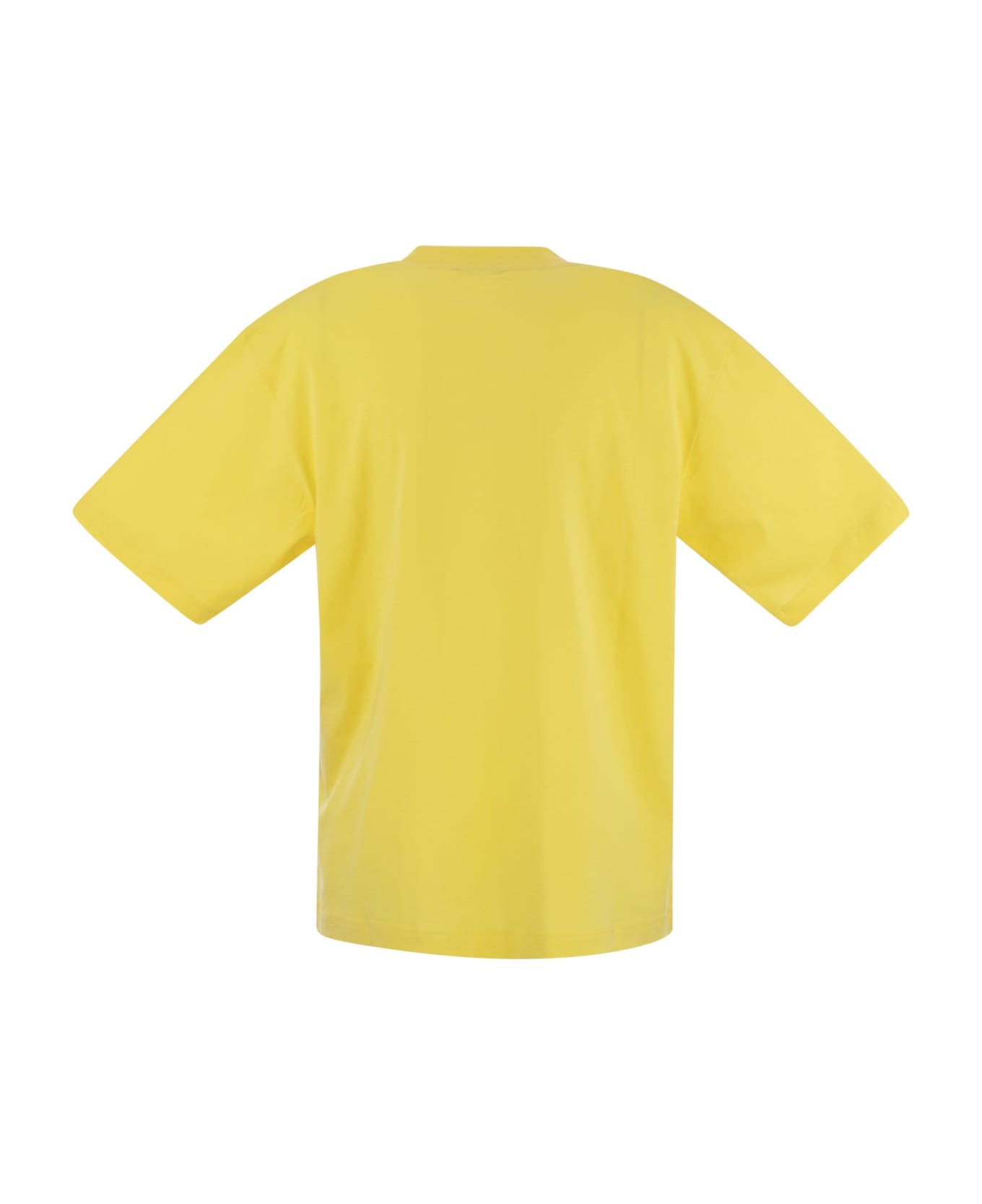 Marni Cotton Jersey T-shirt With Marni Print - Giallo
