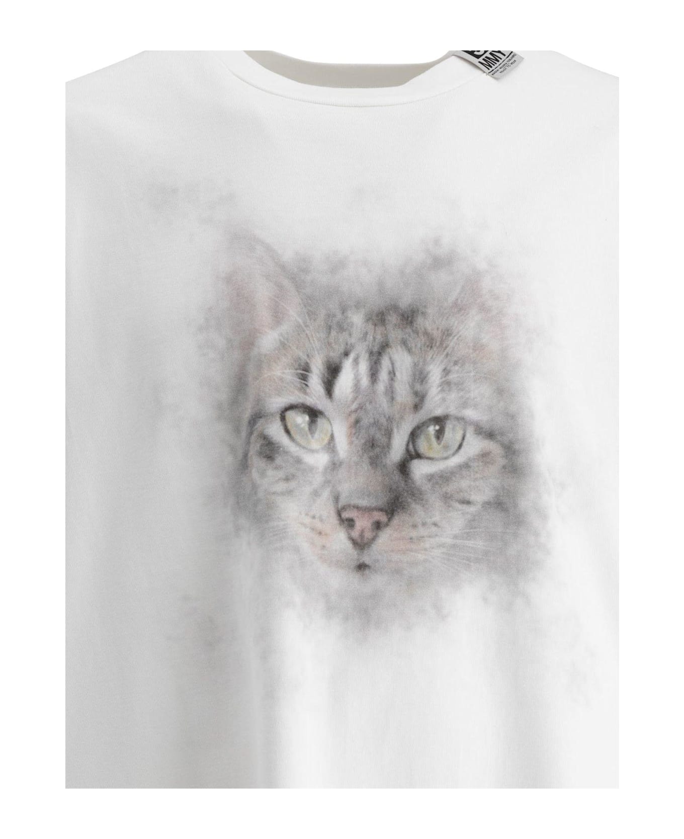 Mihara Yasuhiro Cat Printed Crewneck T-shirt - White