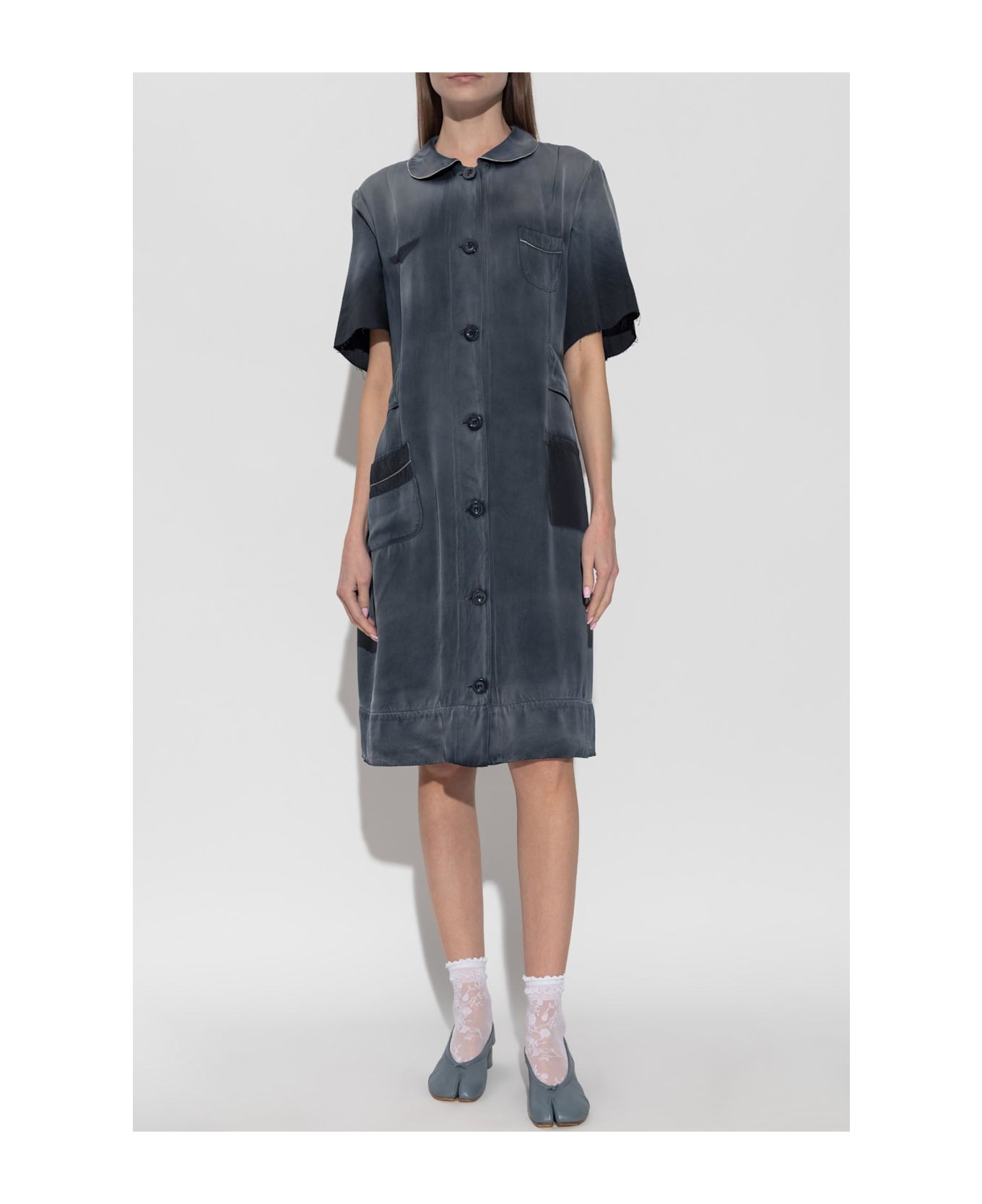 Maison Margiela Dress With A Vintage Effect - Corrosed Blue