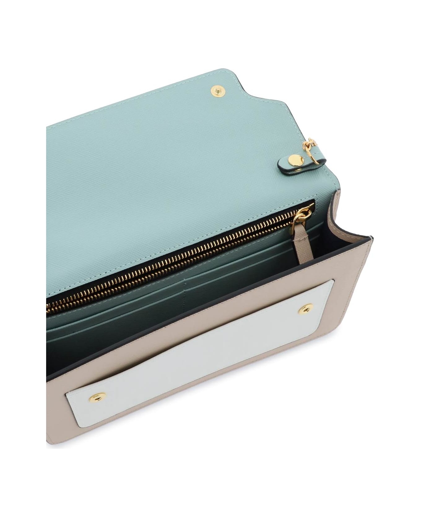 Marni Wallet With Shoulder Strap - TEA GREEN LIMESTONE LCAMEL (Beige)