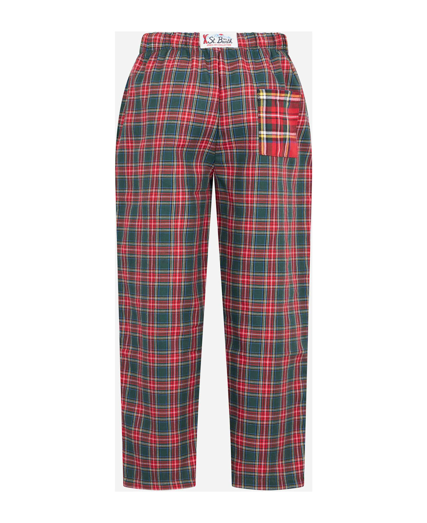 MC2 Saint Barth Kid Pajama Pants With Tartan Print - GREEN