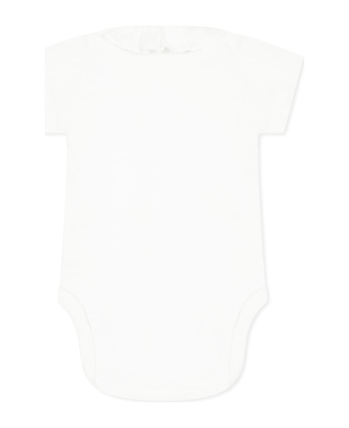 Petit Bateau White Bodysuit For Baby Girl - White