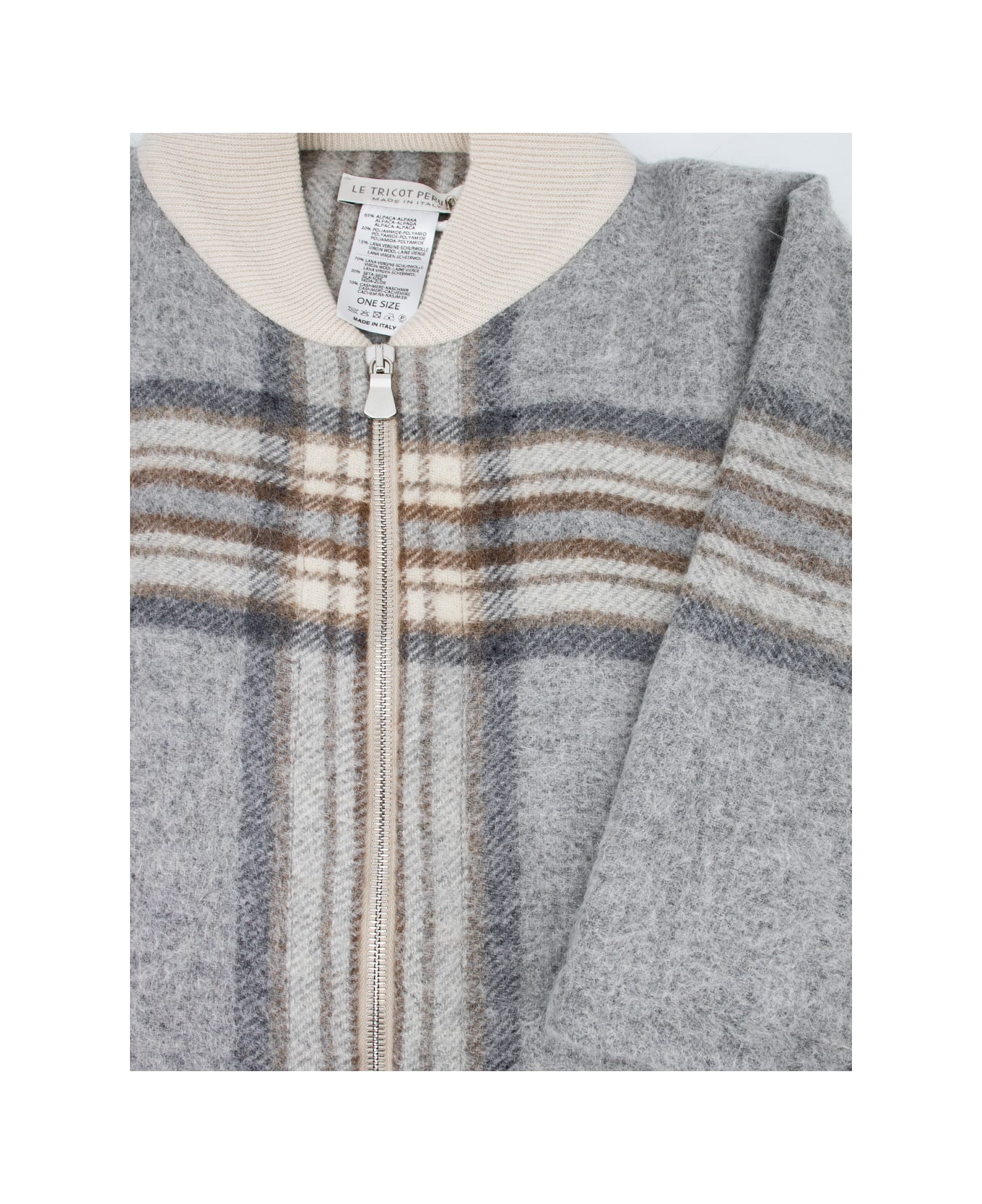 Le Tricot Perugia Cape - GREY  IRON  BEIGE コート