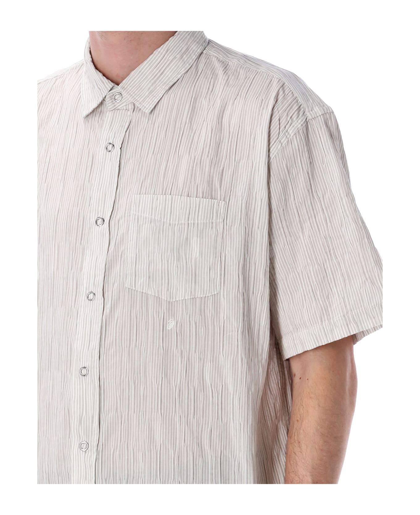 Stussy Wavy Stripe Shirt - WHITE / NATURAL STRIPES