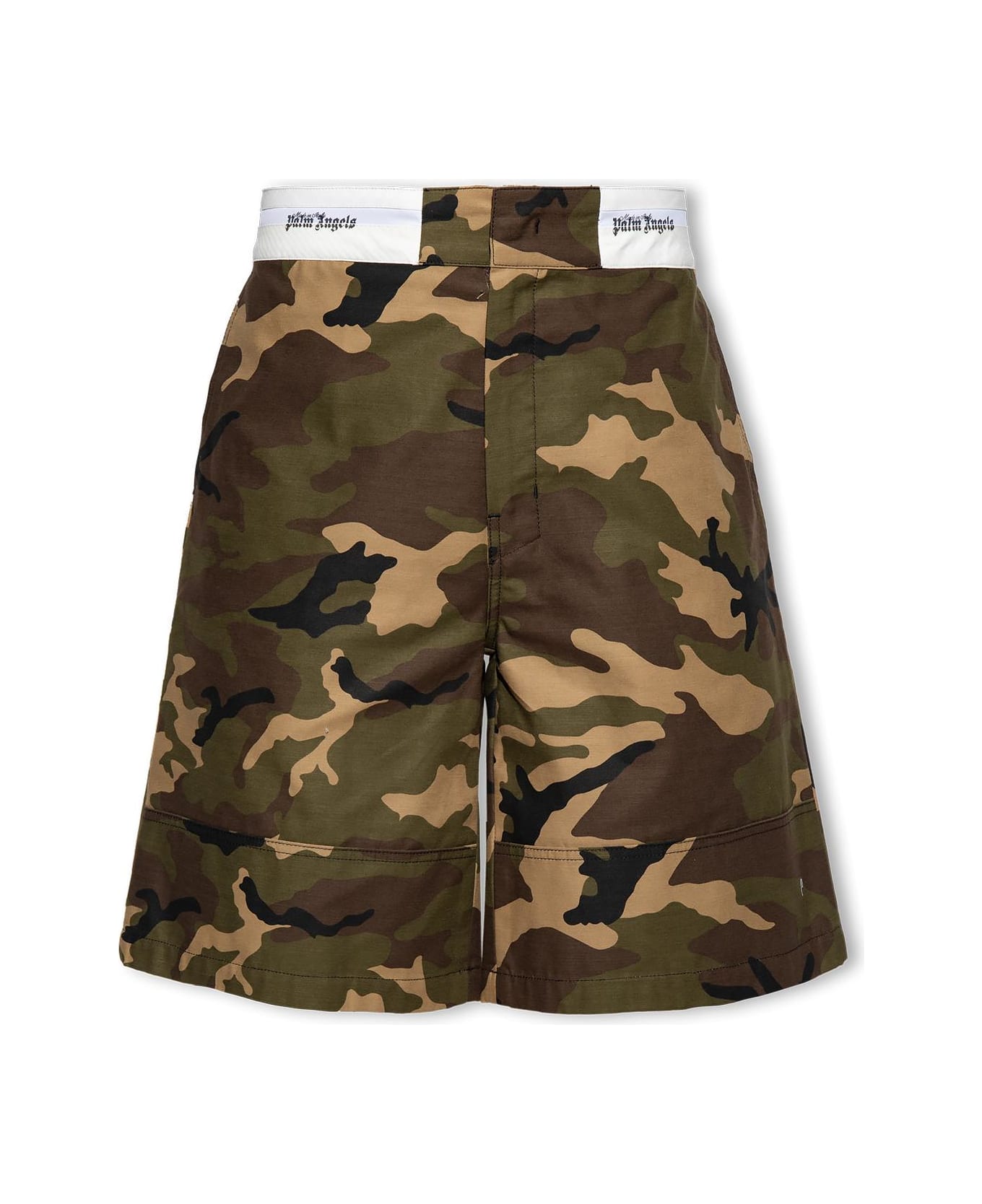 Palm Angels Camouflage-printed Wide-leg Shorts