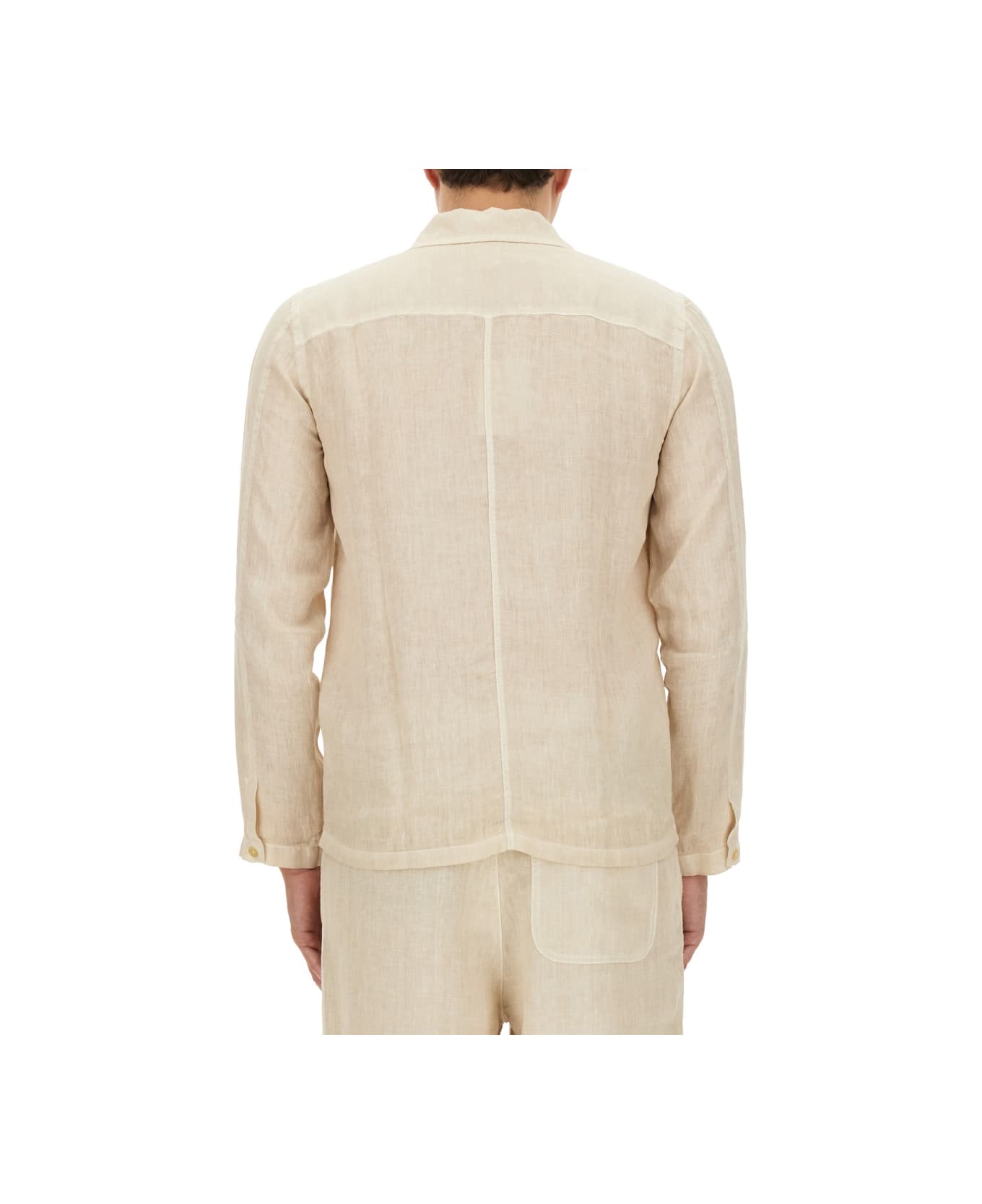 120% Lino Linen Shirt - Safari soft fade シャツ