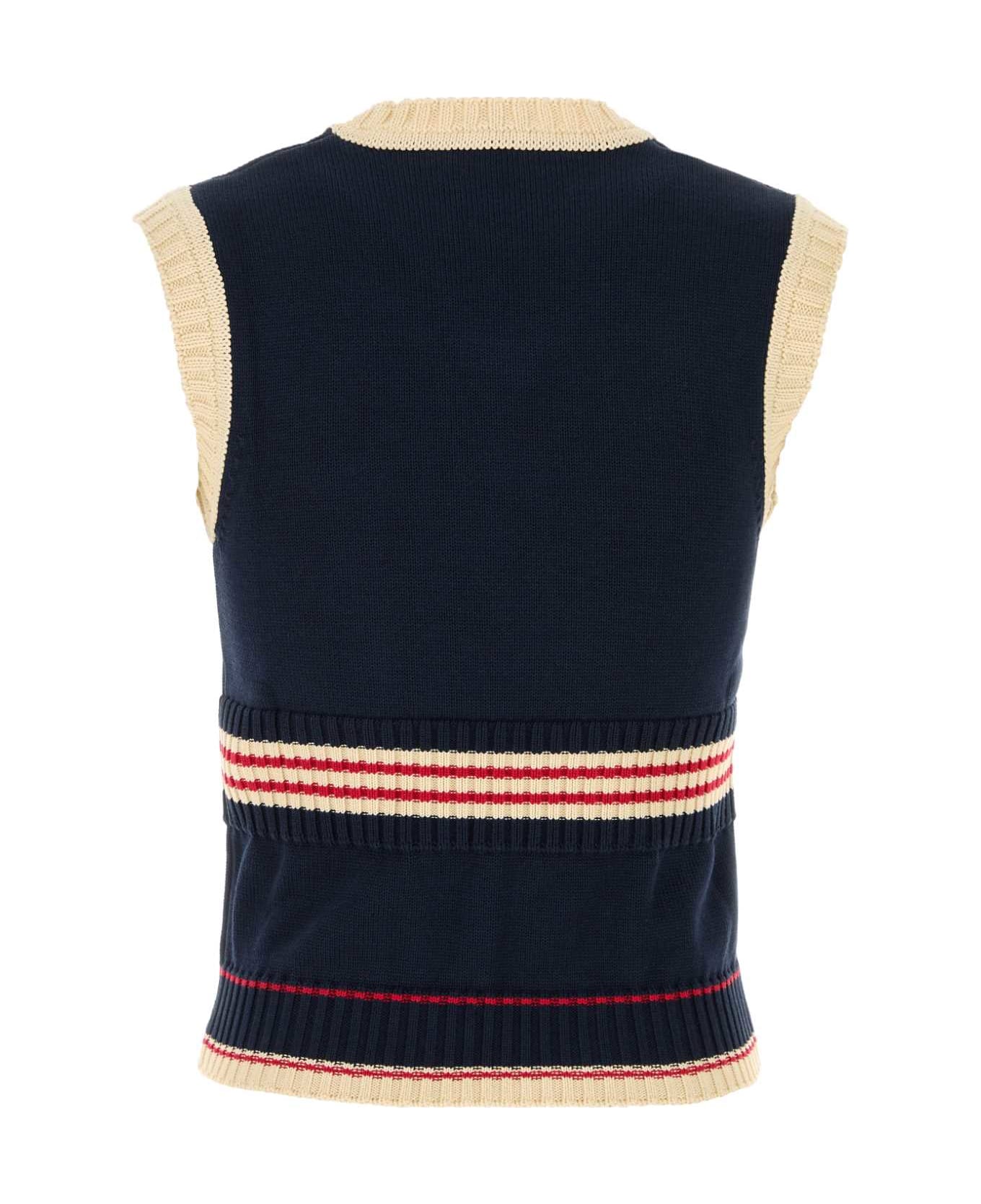 Valentino Garavani Midnight Blue Cotton Vest - NAVYBETULLA