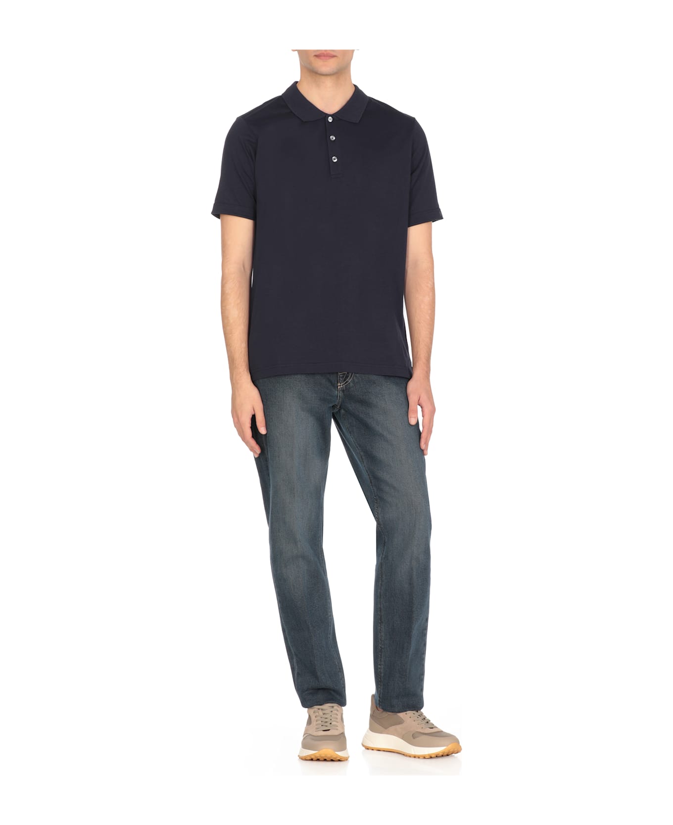 Fay Cotton Polo Shirt - Blue