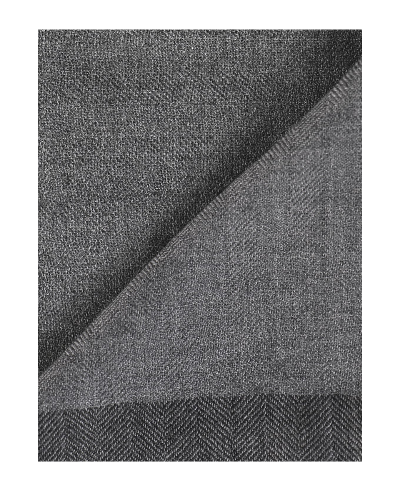 Ferragamo Scarf In Silk And Cashmere - Grey スカーフ