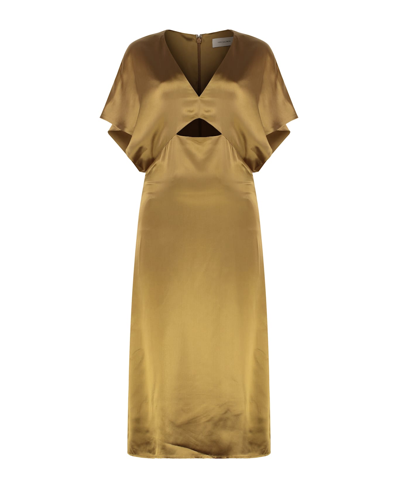 Yves Salomon Satin Dress - Bronze