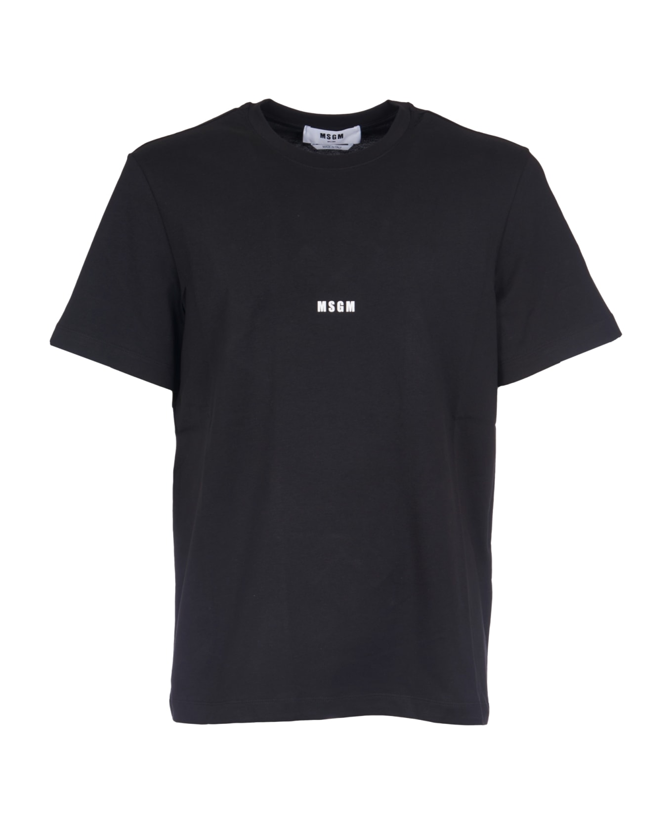 MSGM Logo Detail Round Neck T-shirt - Black シャツ