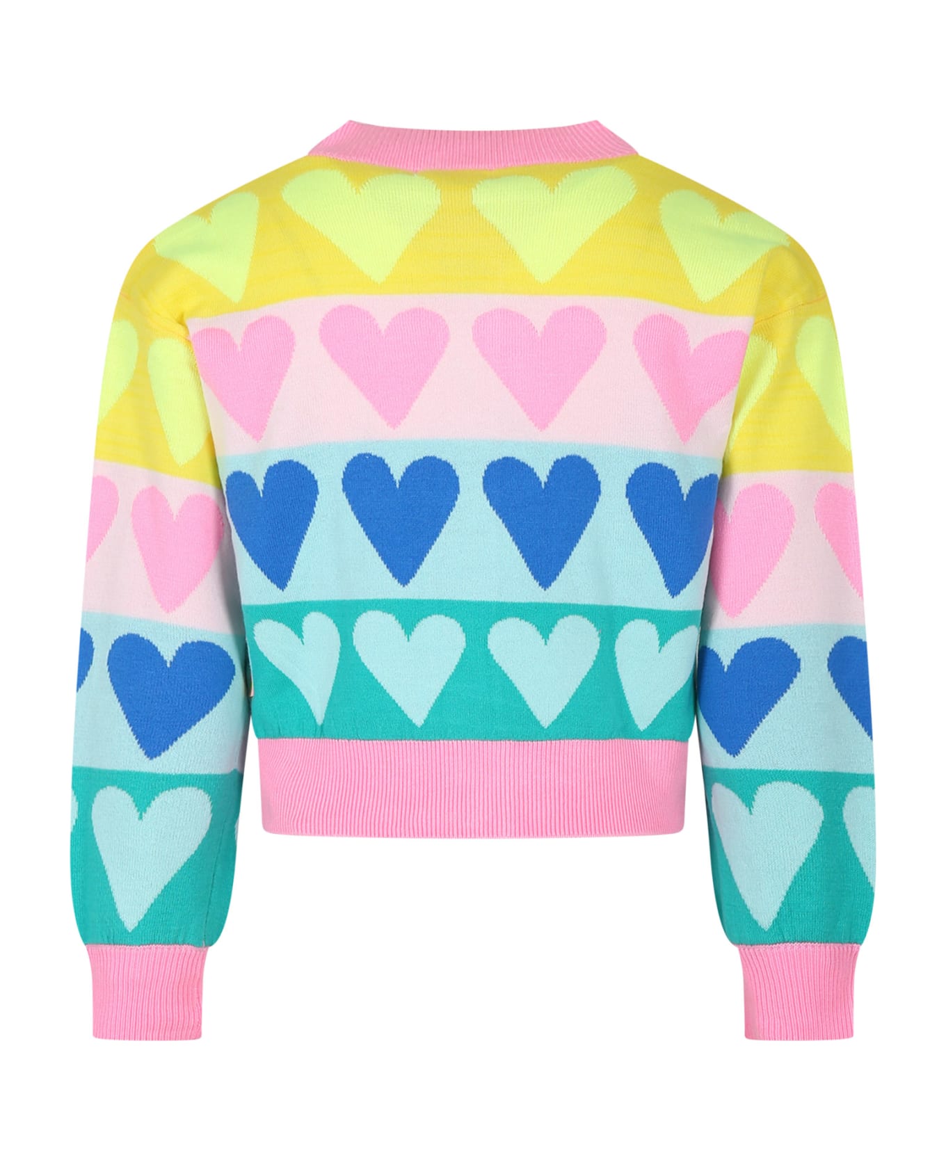 Billieblush Multicolor Cardigan For Girl With Hearts - Multicolor