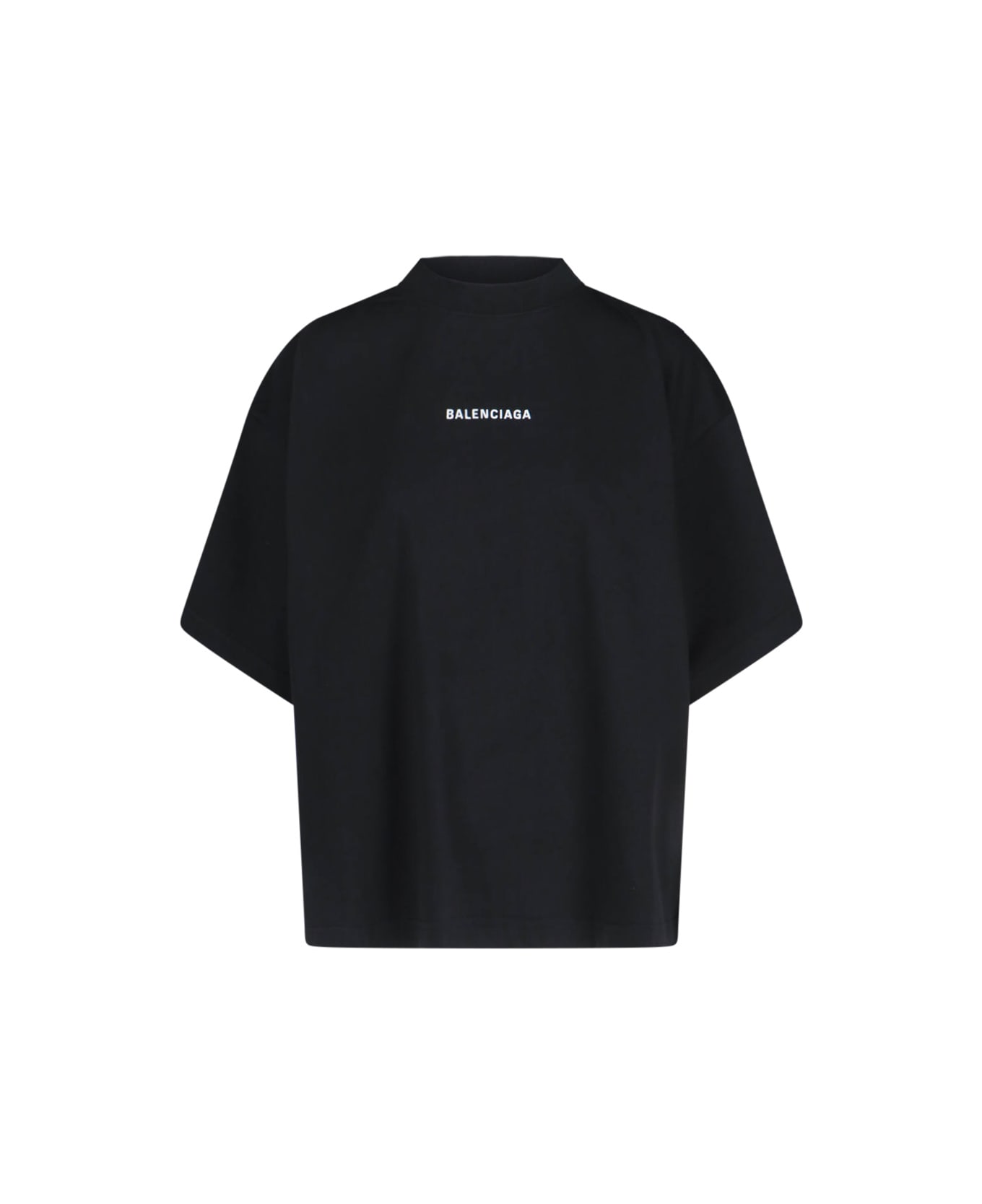 Balenciaga Logo Crop T-shirt - Black
