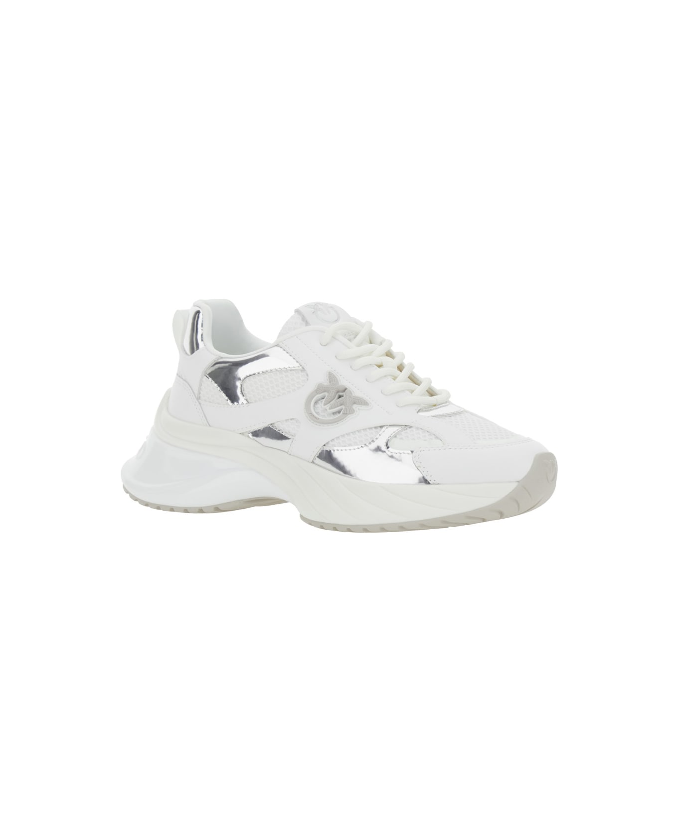 Pinko Ariel 15 - Sneaker Spreading/mesh/mirror White/silver - White