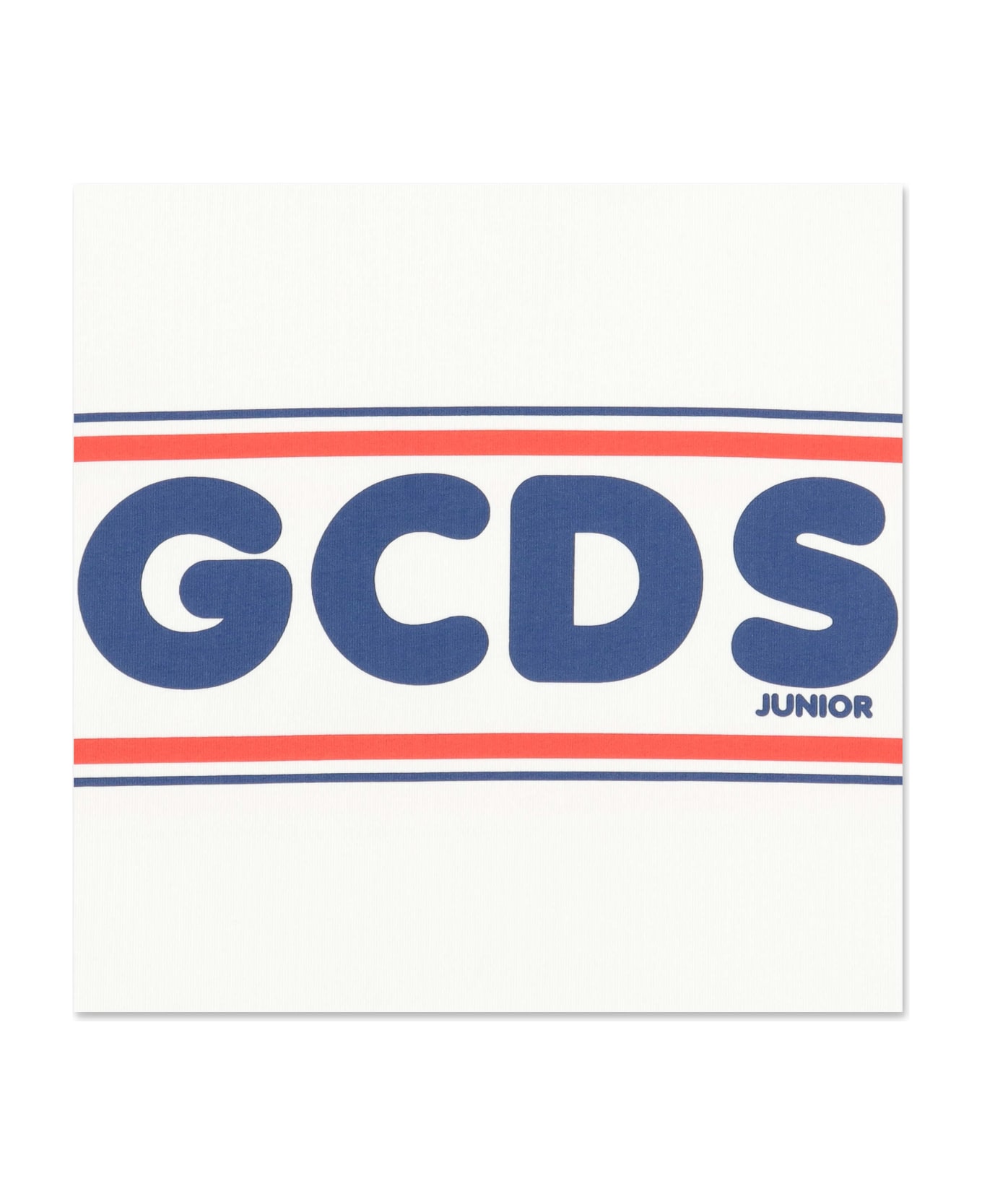 GCDS Mini Gcds T-shirt Bianca Cropped In Jersey Di Cotone - WHITE