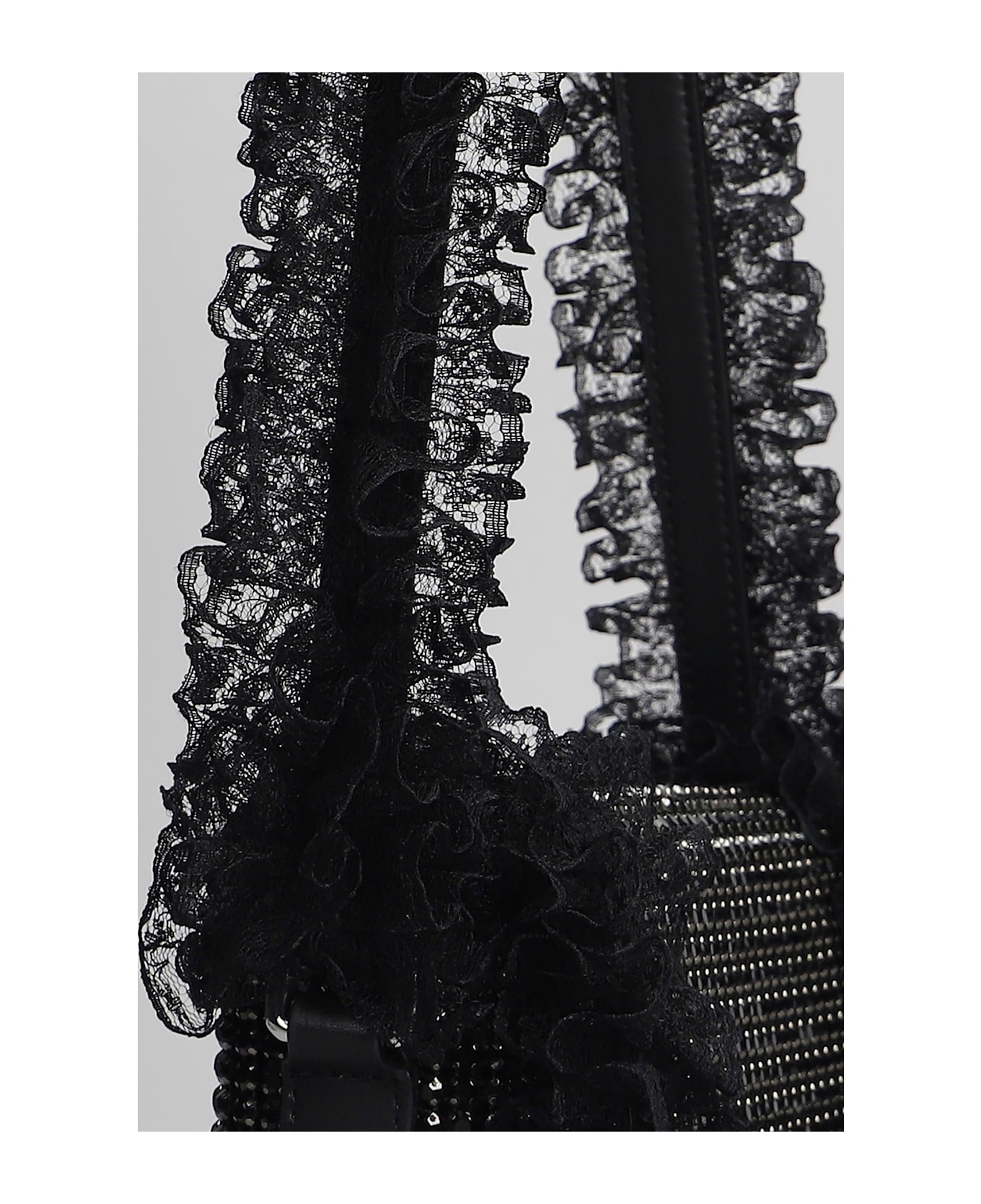 self-portrait Shoulder Bag In Black Polyester - black