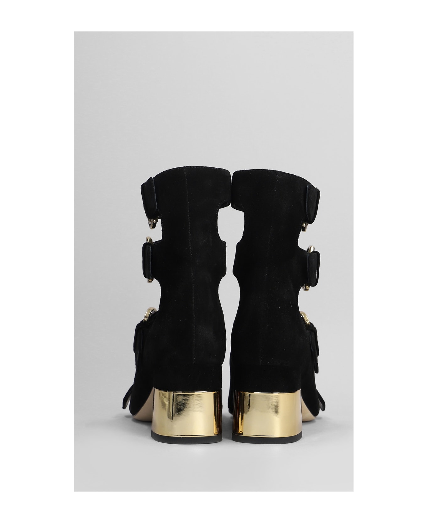 Chloé Alize Sandals In Black Suede - black