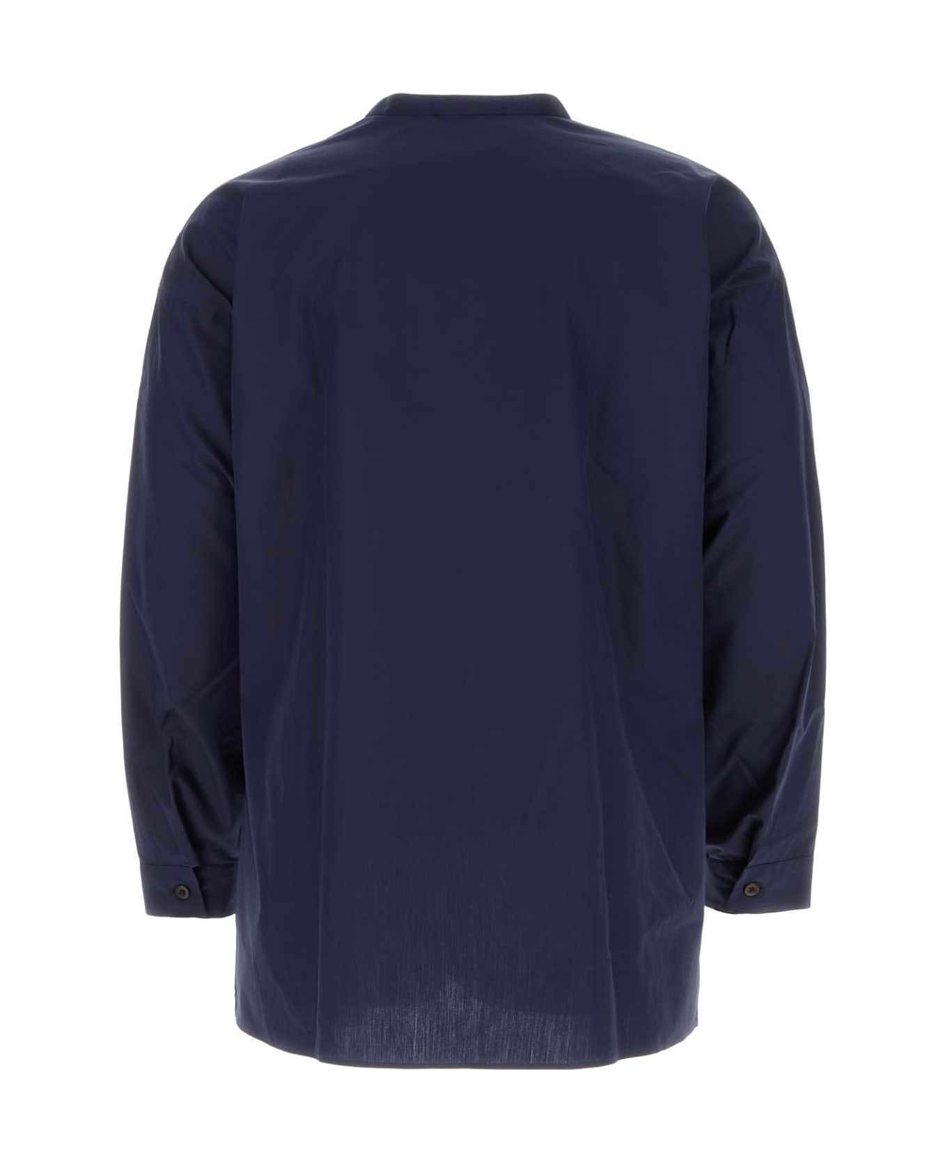 Prada Navy Blue Poplin Oversize Shirt - F0008