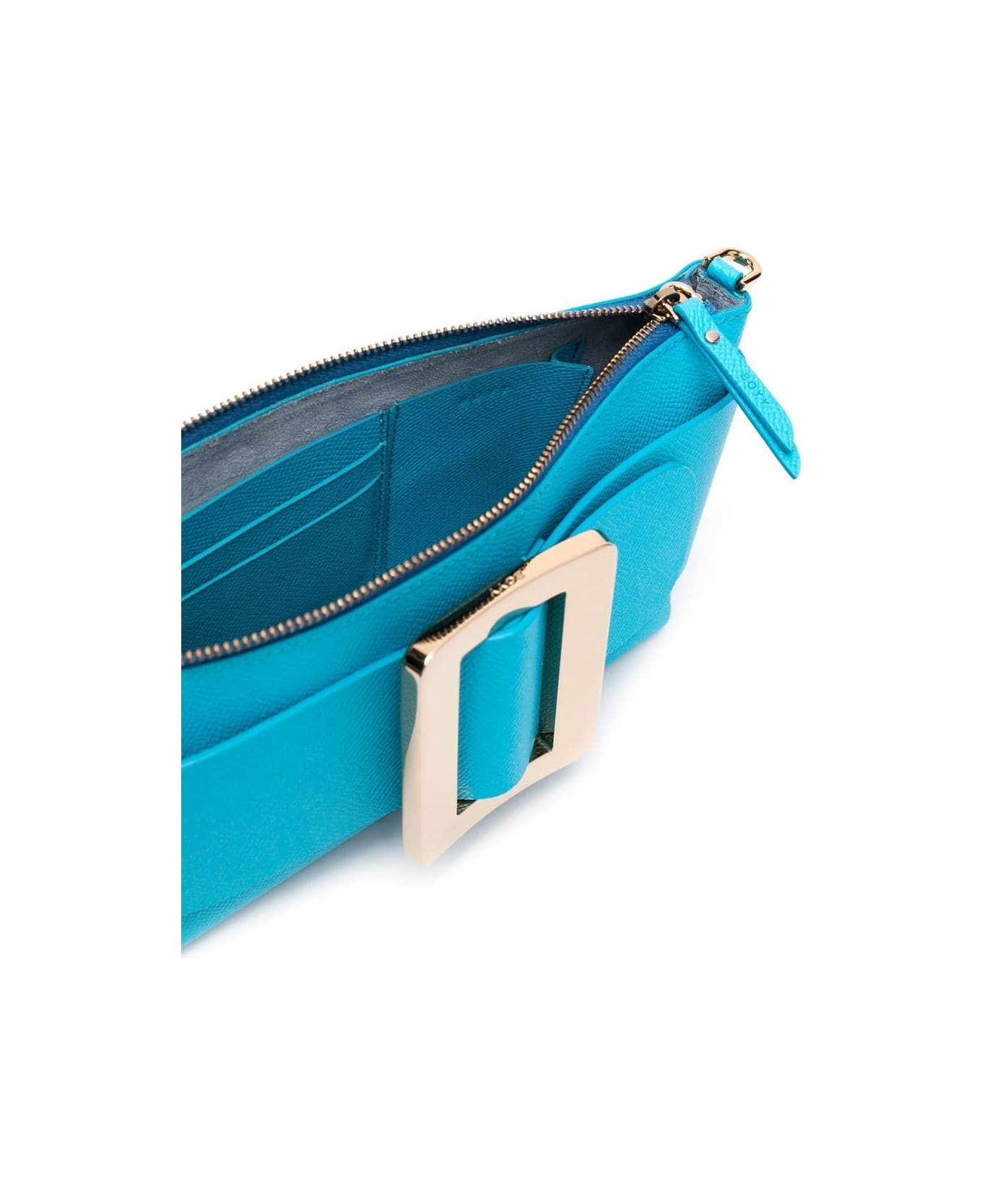 BOYY Buckle Pouchette Leather Handbag - Clear Blue