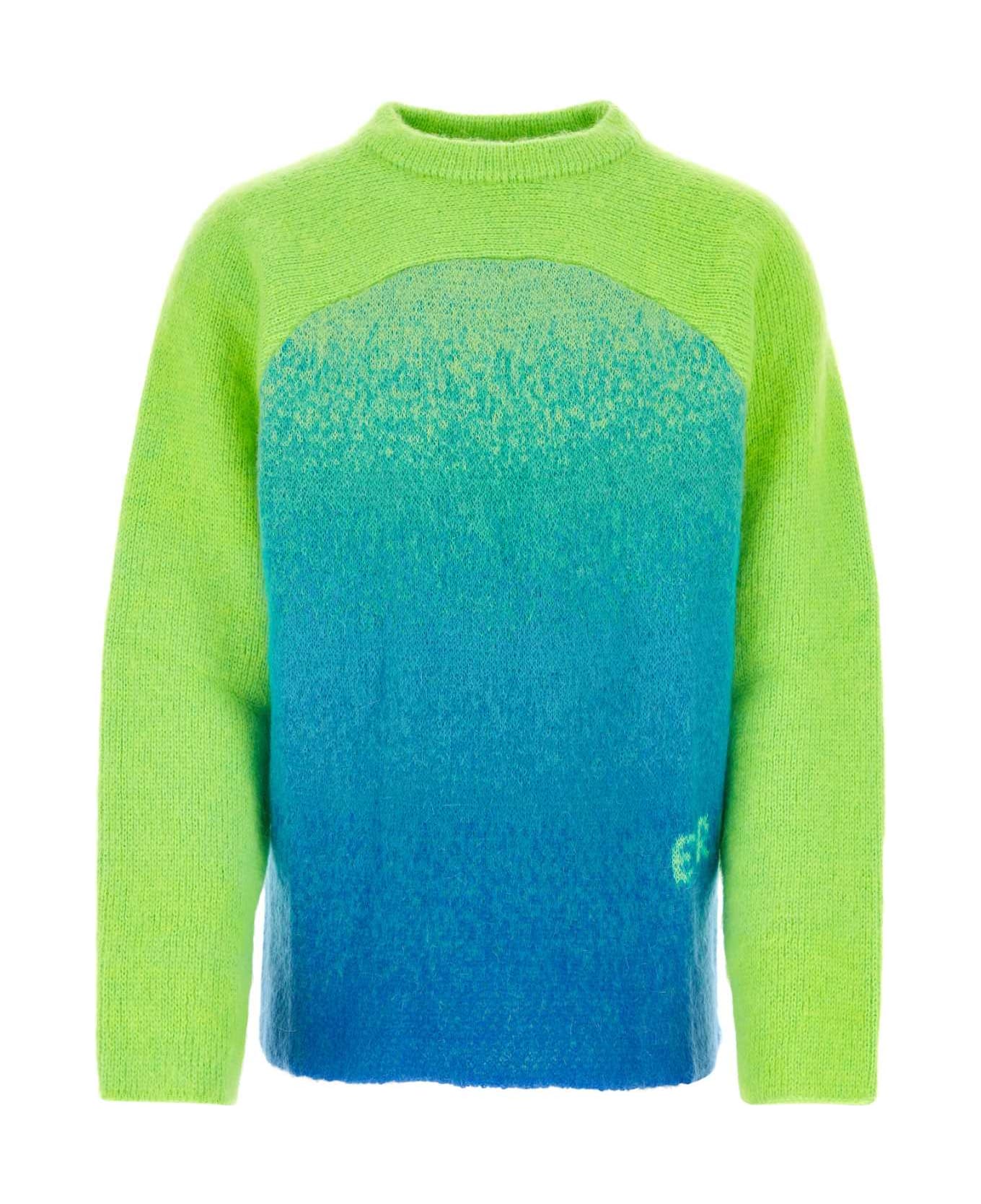 ERL Multicolor Mohair Blend Sweater - GREEN