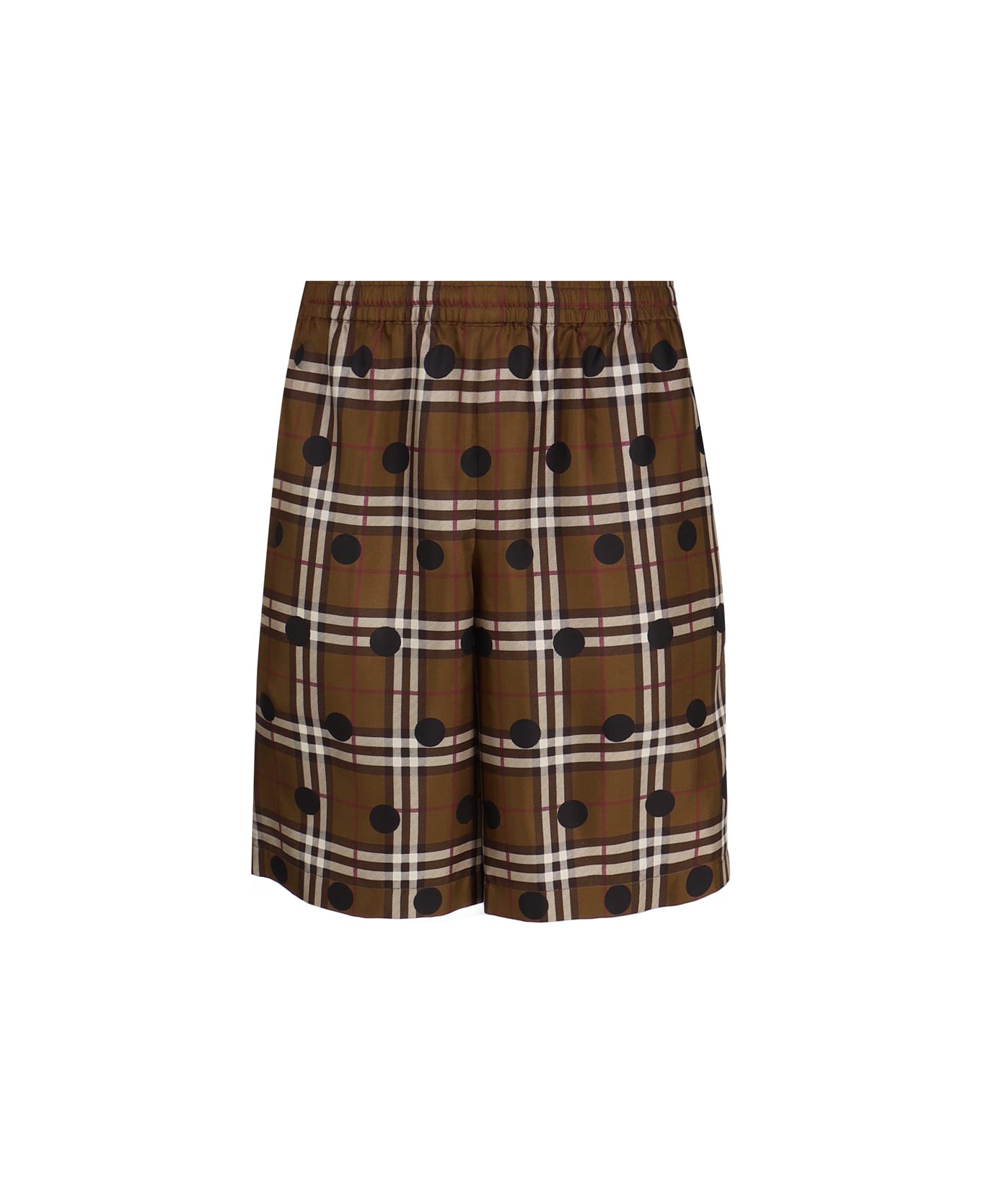 Burberry Vintage Check Polka Dot Silk Shorts - Brown