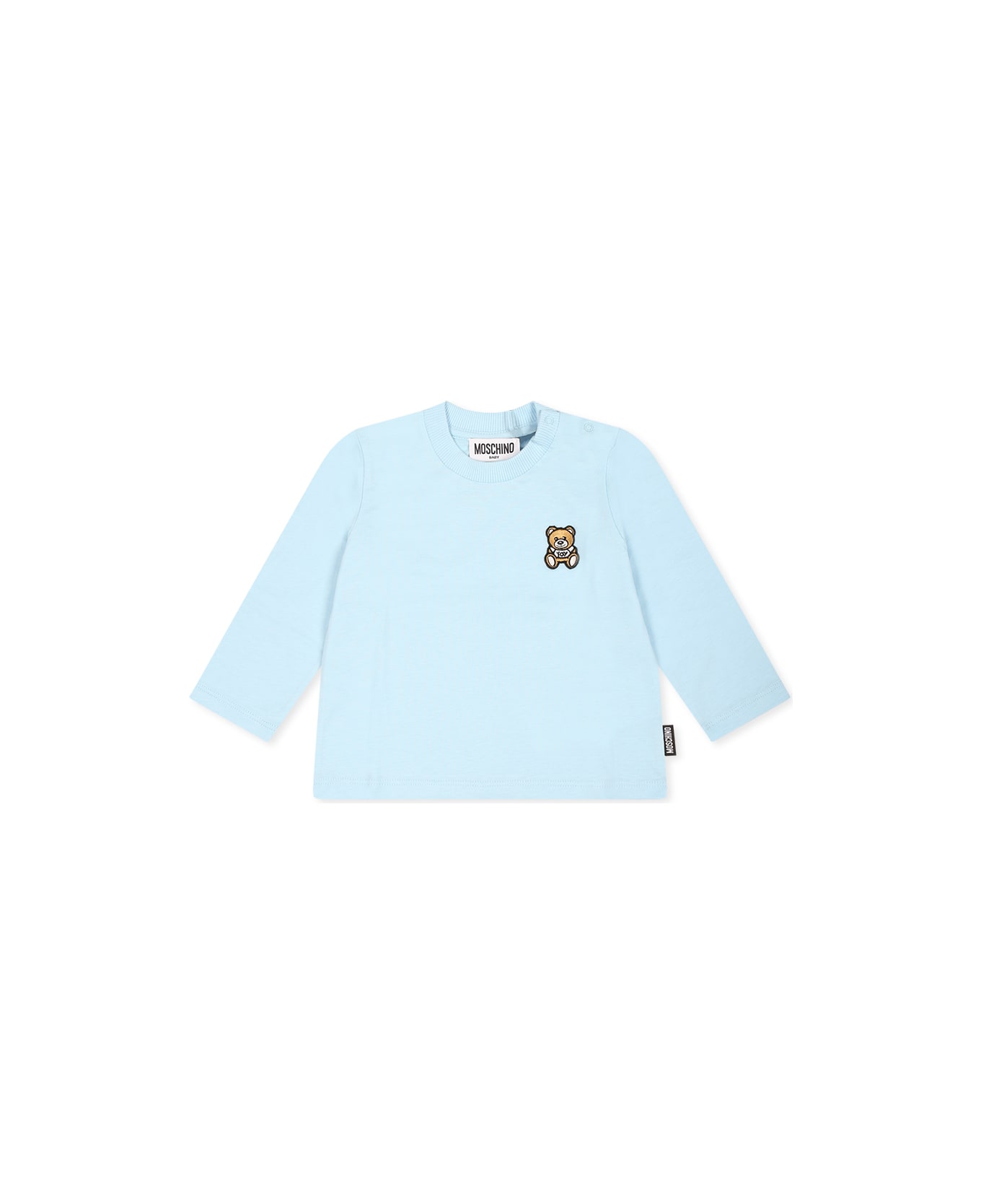 Moschino Light Blue T-shirt For Baby Boy With Teddy Bear - Light Blue