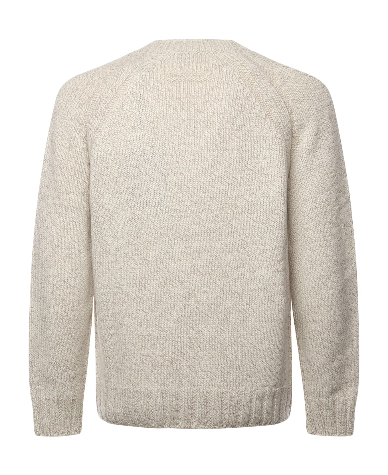 Zegna Cashmere And Wool Sweater - Light Taupe/White Melange