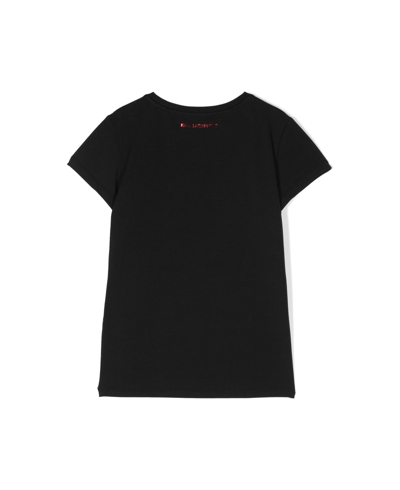 Karl Lagerfeld Kids Karl Lagerfeld T-shirt Nera In Cotone E Modale Bambina - Nero Tシャツ＆ポロシャツ