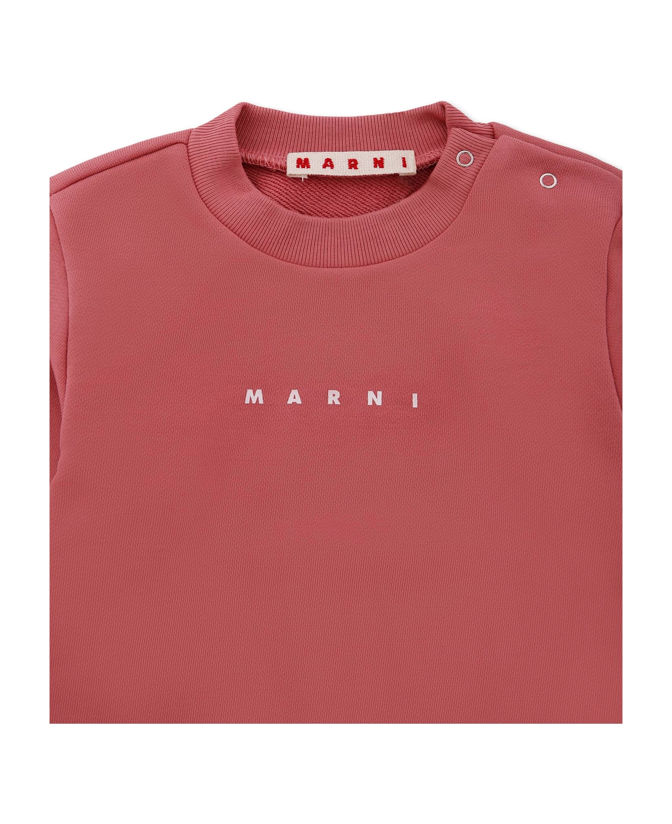 Marni Pink Sweatshirt For Baby Girl With Logo - Pink