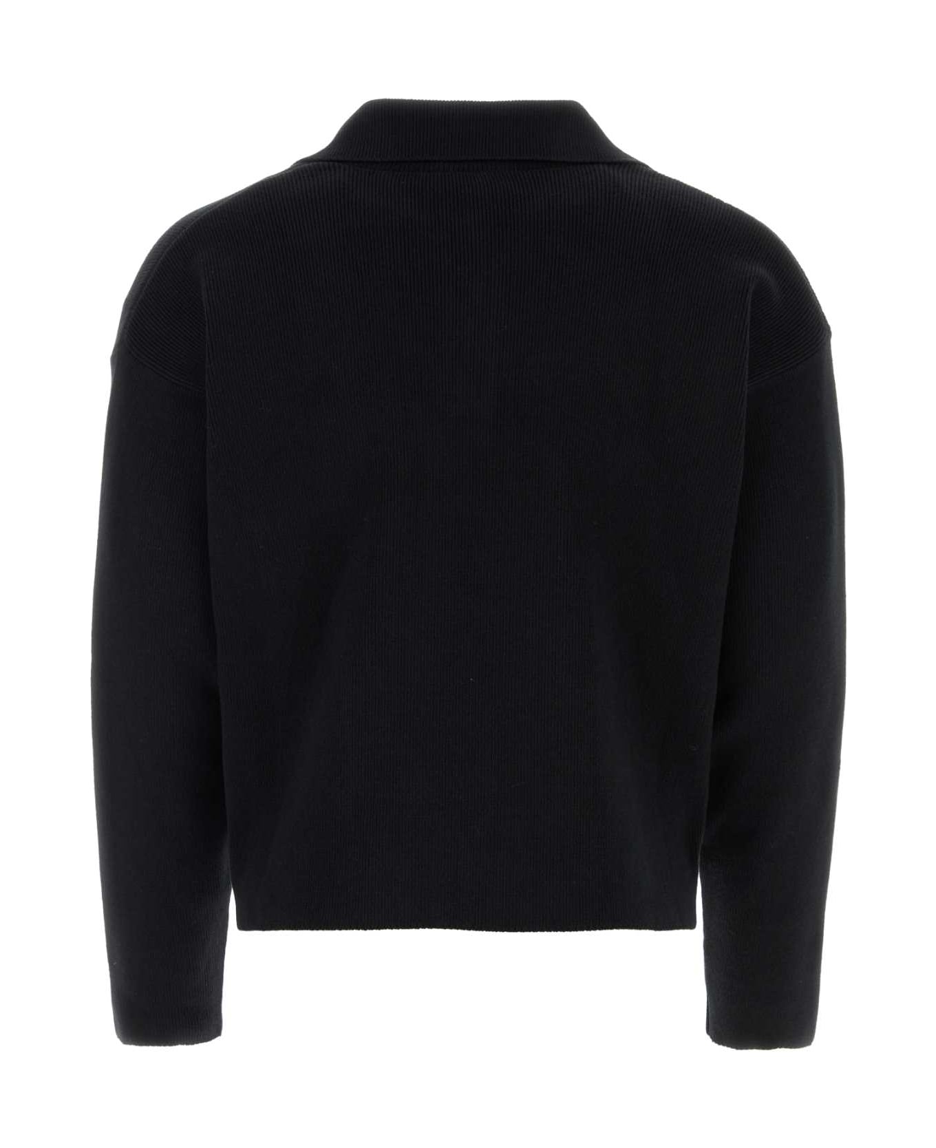 Ami Alexandre Mattiussi Black Stretch Wool Blend Sweater - BLACK name:472